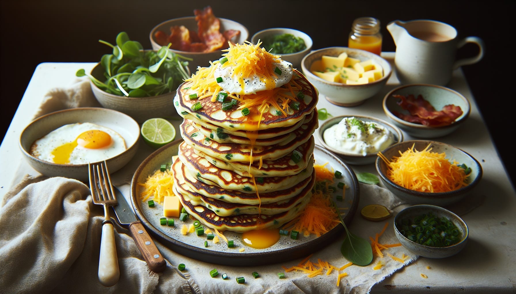 Easy Homemade Cheddar and Herb Savory Pancakes - A delicious recipe by DigiDish