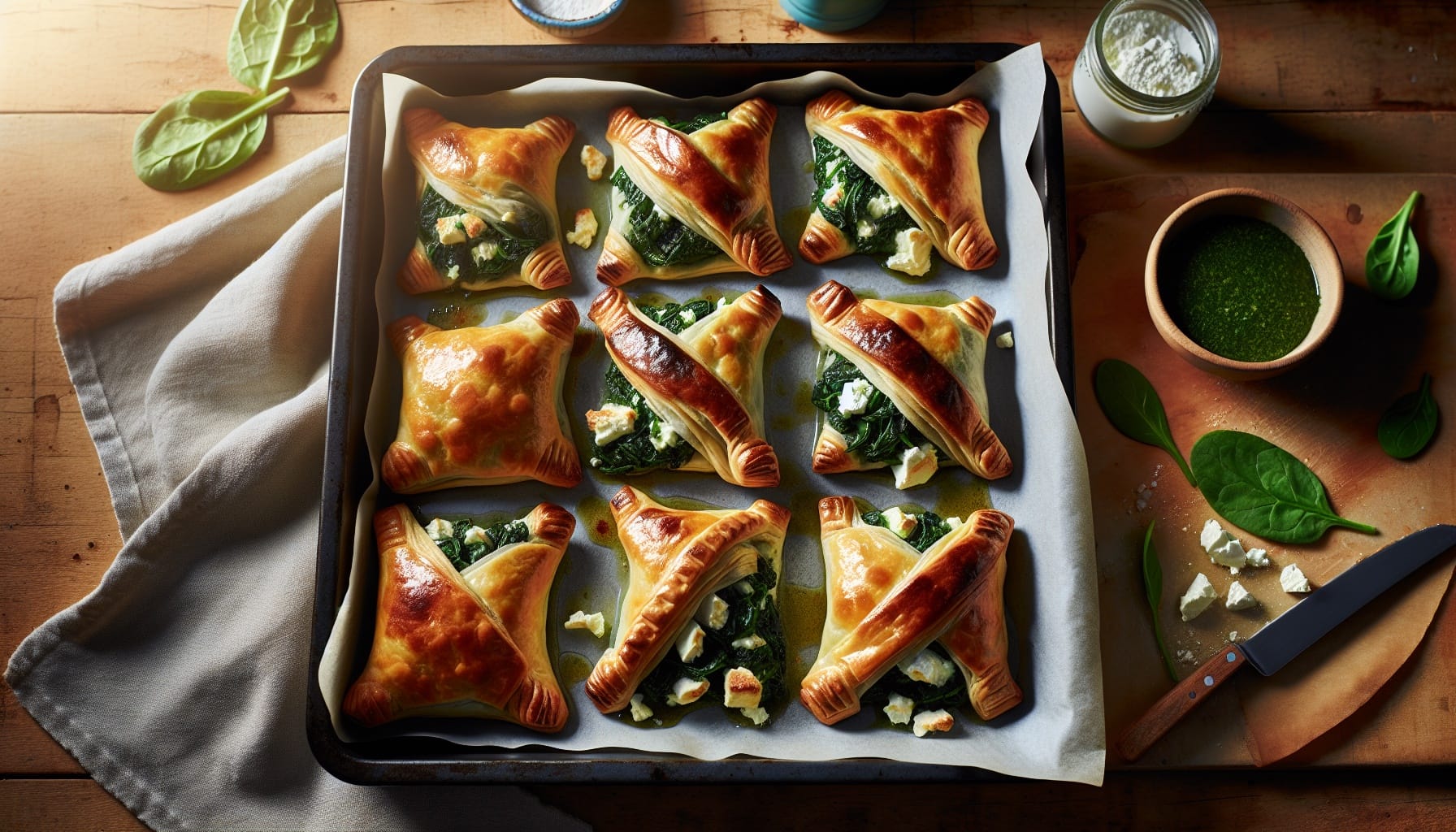 Easy Homemade Creamy Spinach and Feta Stuffed Puff Pastry - A delicious recipe by DigiDish