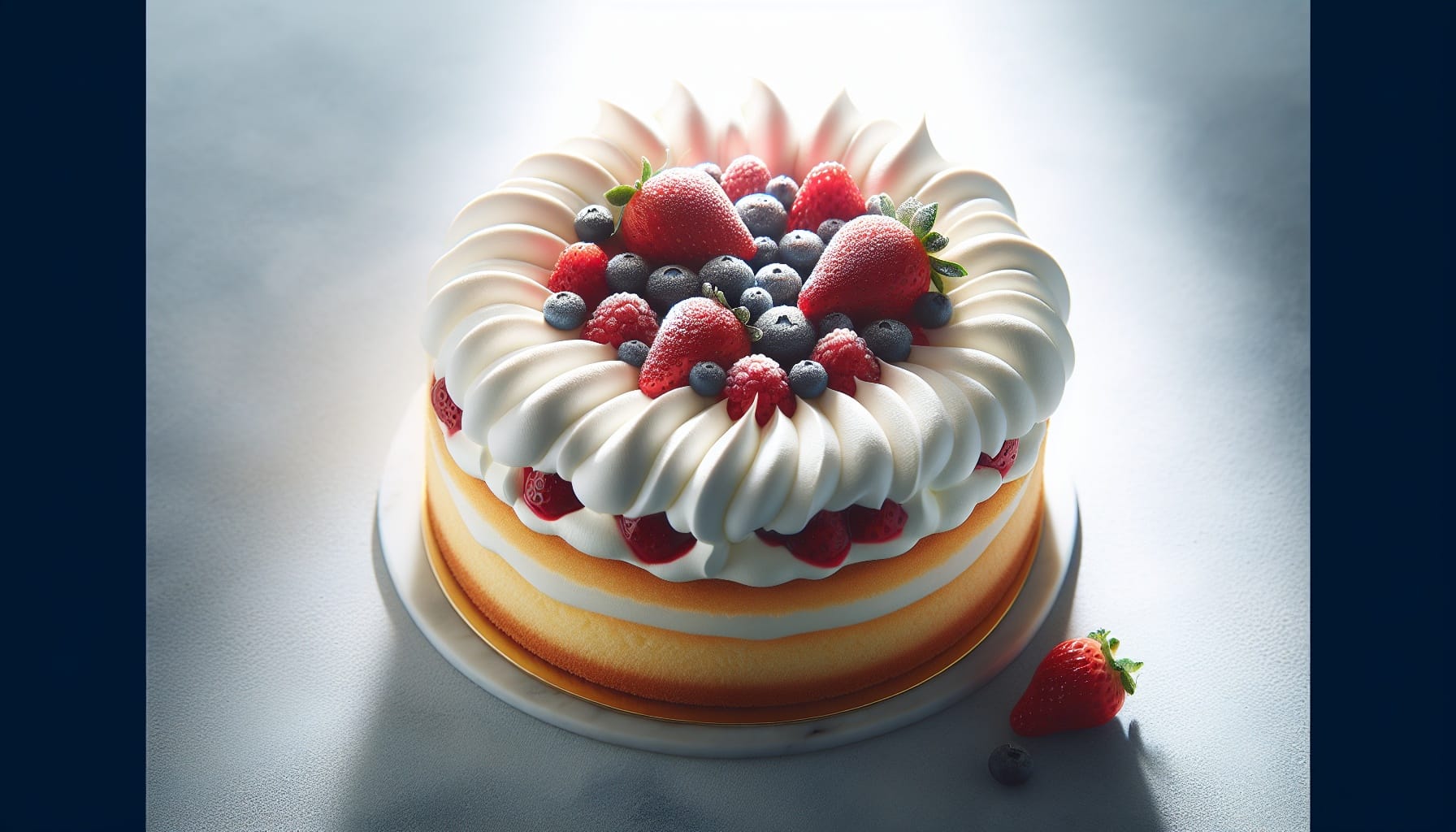 Fluffy Vanilla Sponge Cake with Whipped Cream and Berry Compote - A delicious recipe by DigiDish