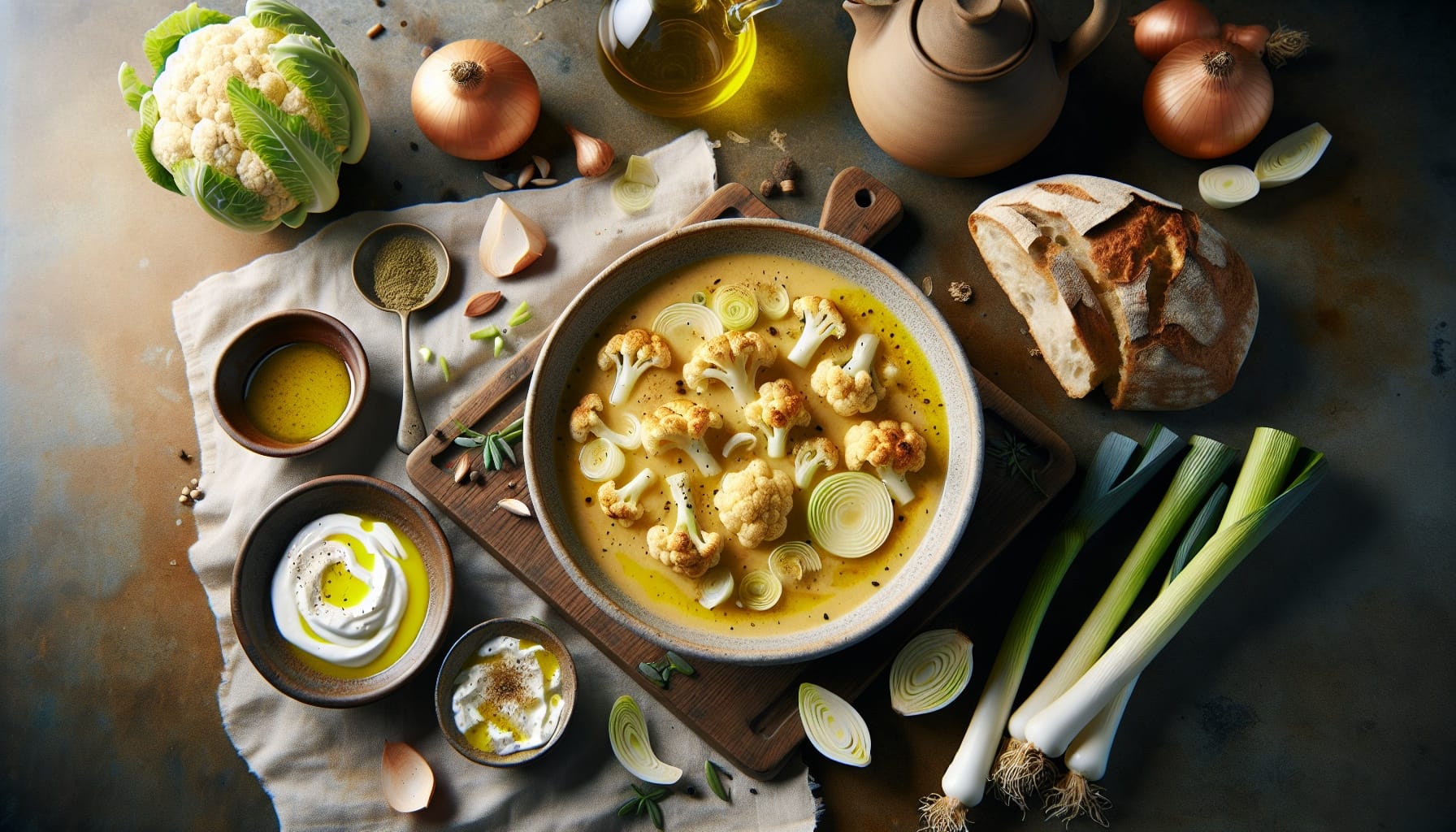 Simple Homemade Creamy Roasted Cauliflower and Leek Soup - A delicious recipe by DigiDish