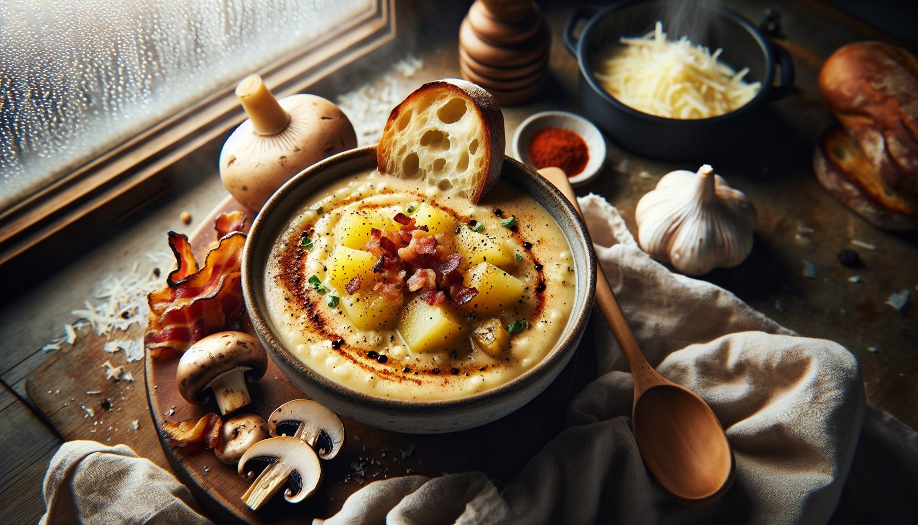Simple Homemade Creamy Roasted Garlic Potato Soup - A delicious recipe by DigiDish