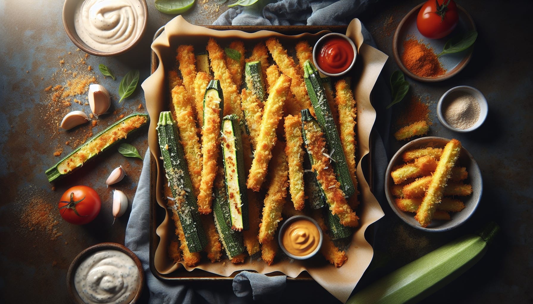 Simple Homemade Crispy Oven Baked Zucchini Fries - A delicious recipe by DigiDish
