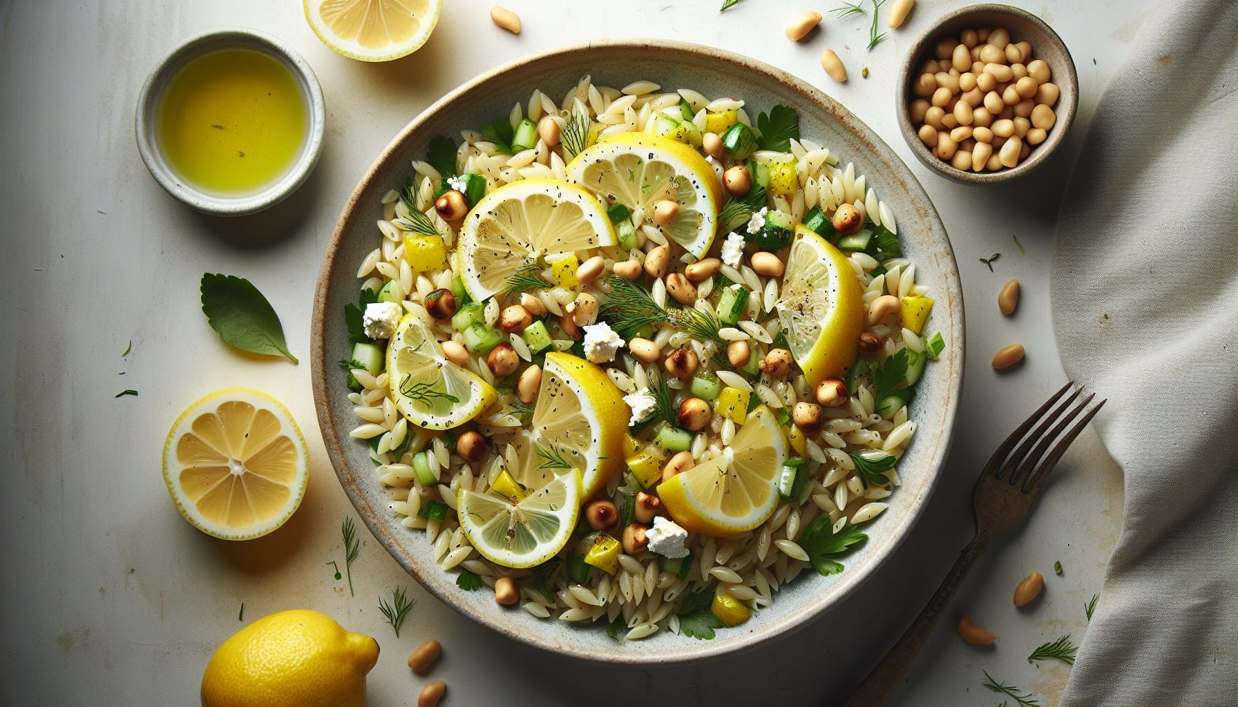 Simple Homemade Garlic Lemon Orzo Salad with Fresh Herbs - A delicious recipe by DigiDish