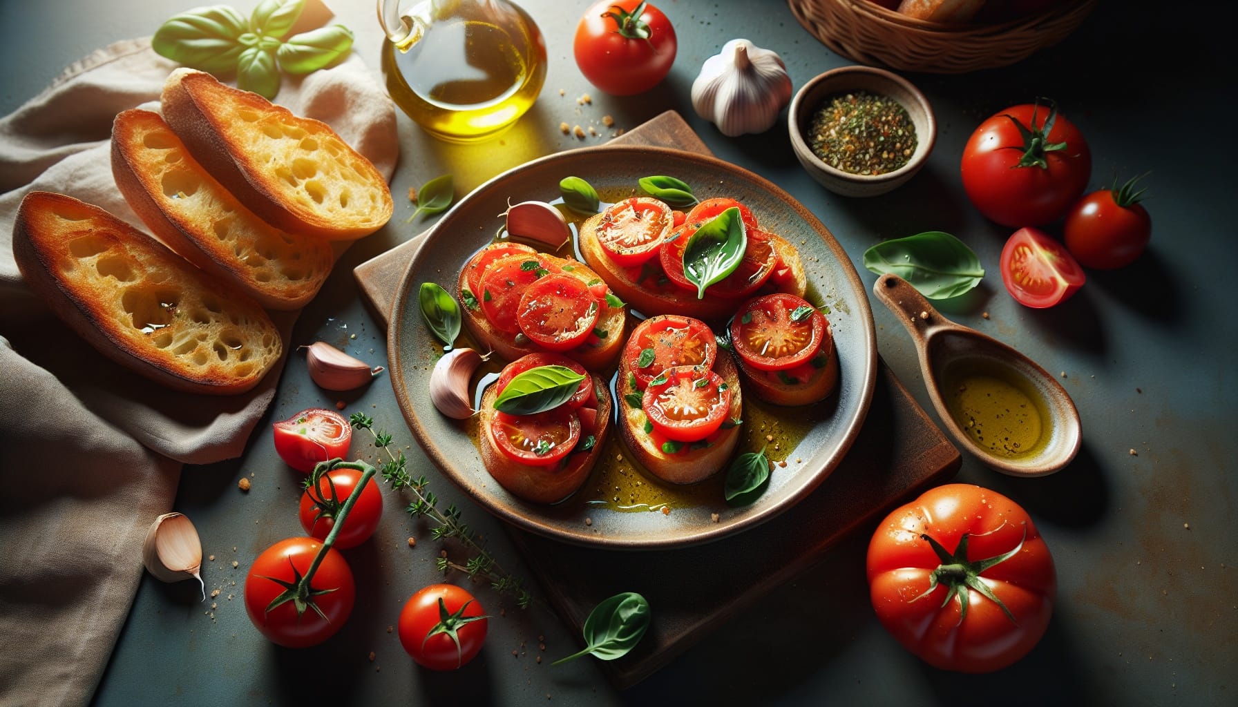 Simple Homemade Tomato Basil Bruschetta - A delicious recipe by DigiDish