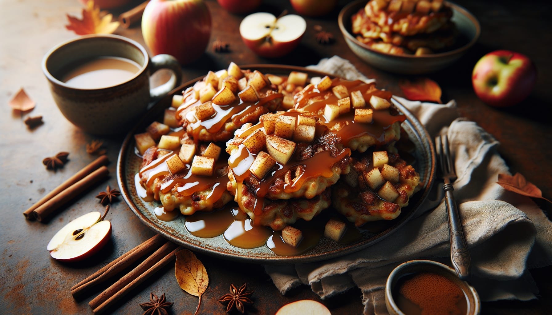 Autumn Apple Fritters with Spiced Chai Glaze - A delicious recipe by DigiDish