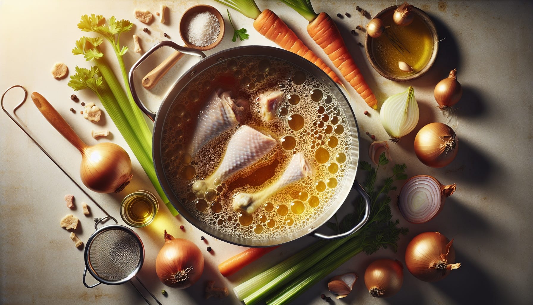 How to Make Perfect Golden Chicken Stock - A delicious recipe by DigiDish