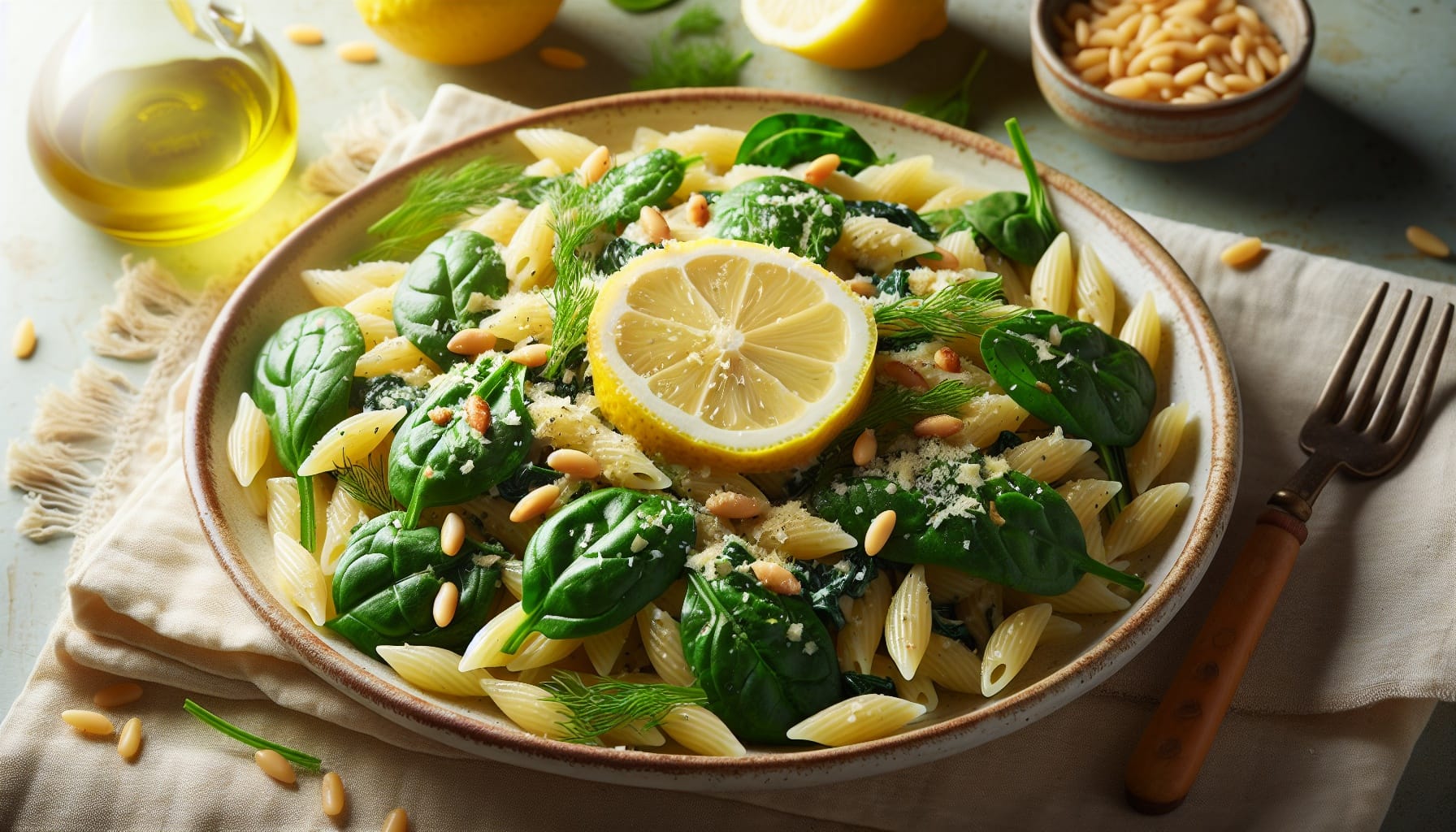 Creamy Spinach and Lemon Orzo Pasta Salad - A delicious recipe by DigiDish