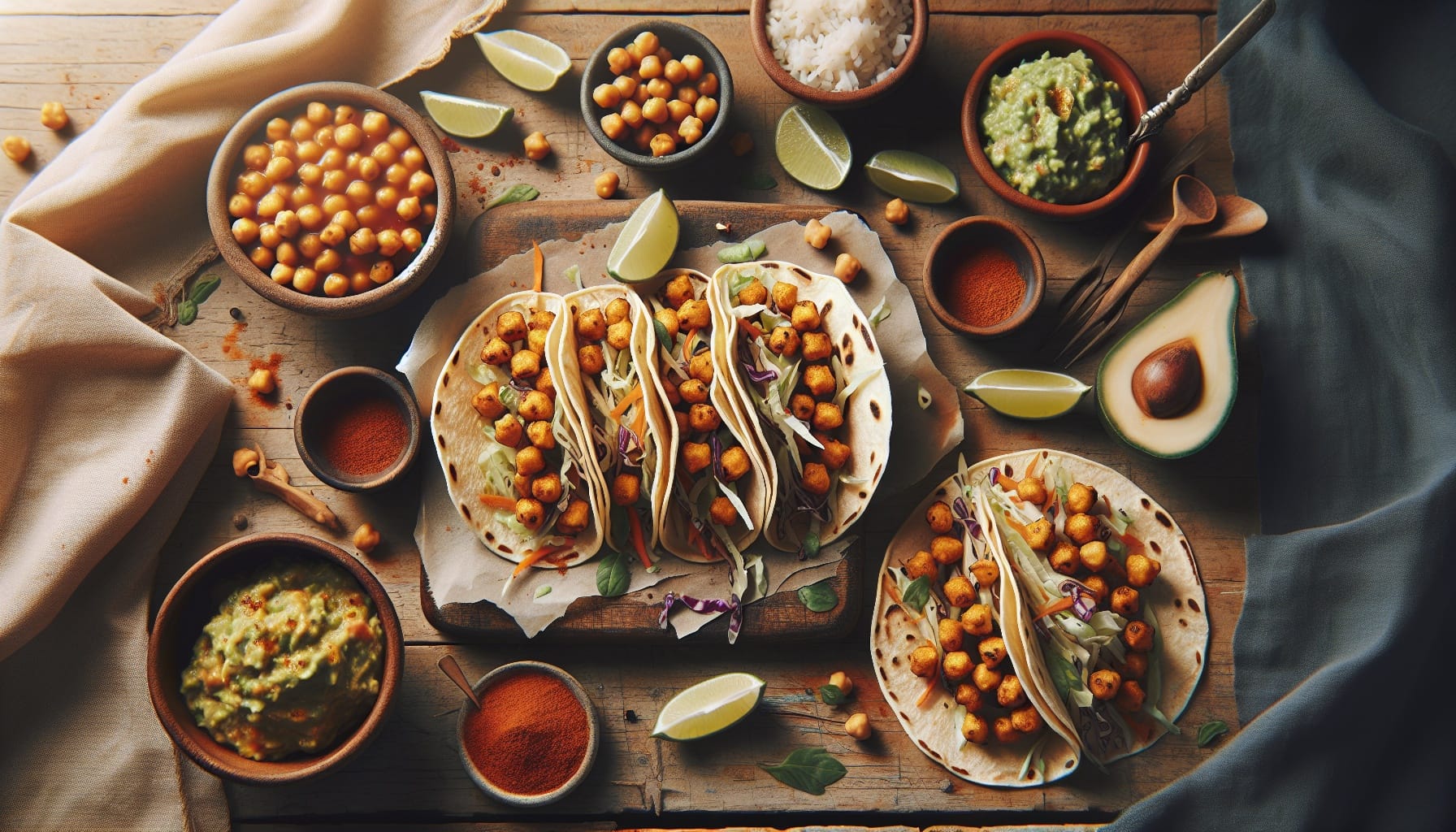 Crispy Chickpea Tacos with Tangy Lime Slaw - A delicious recipe by DigiDish