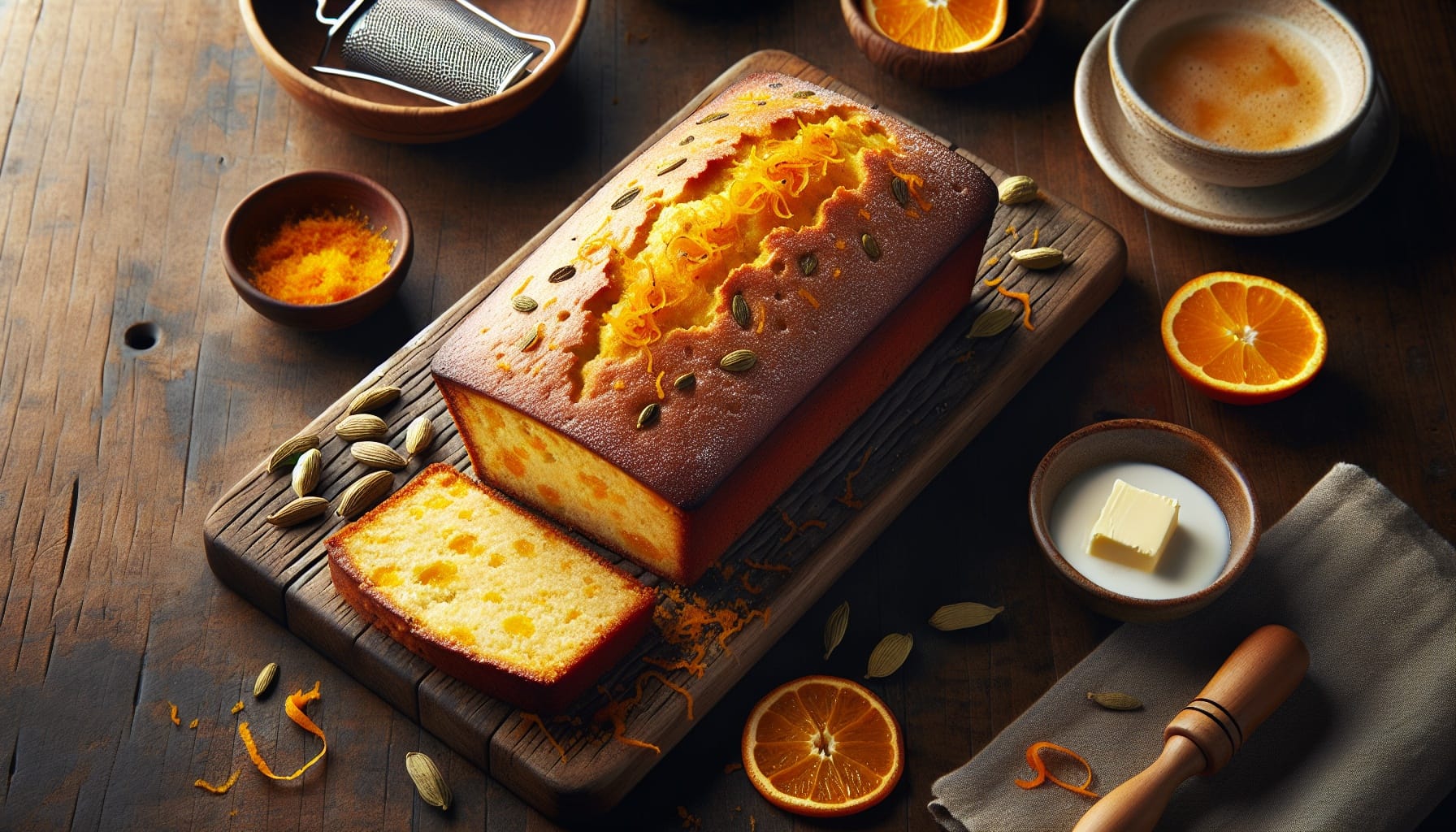 Easy Homemade Orange Cardamom Loaf Cake - A delicious recipe by DigiDish