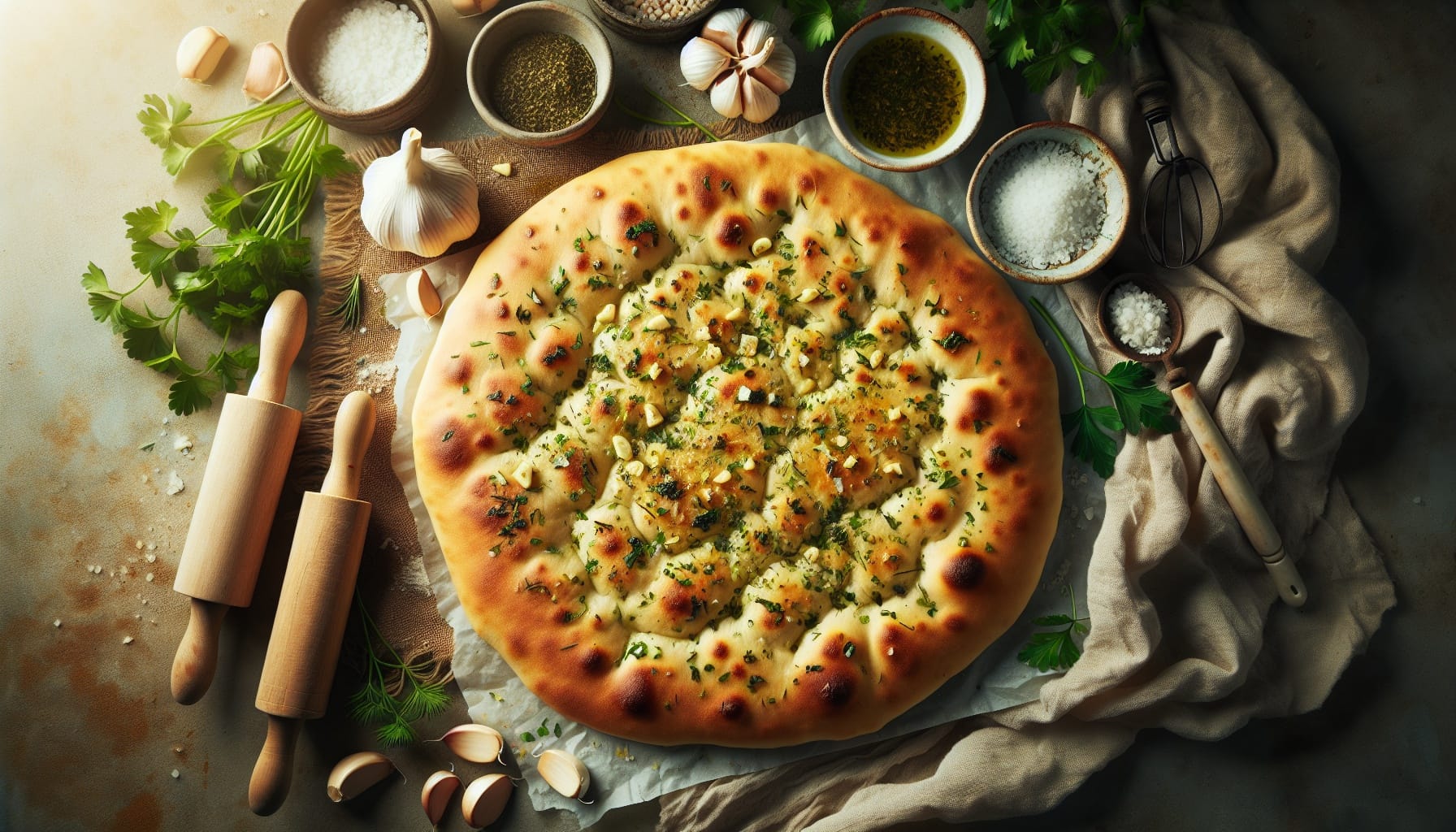 Quick and Easy Homemade Garlic Herb Flatbread - A delicious recipe by DigiDish