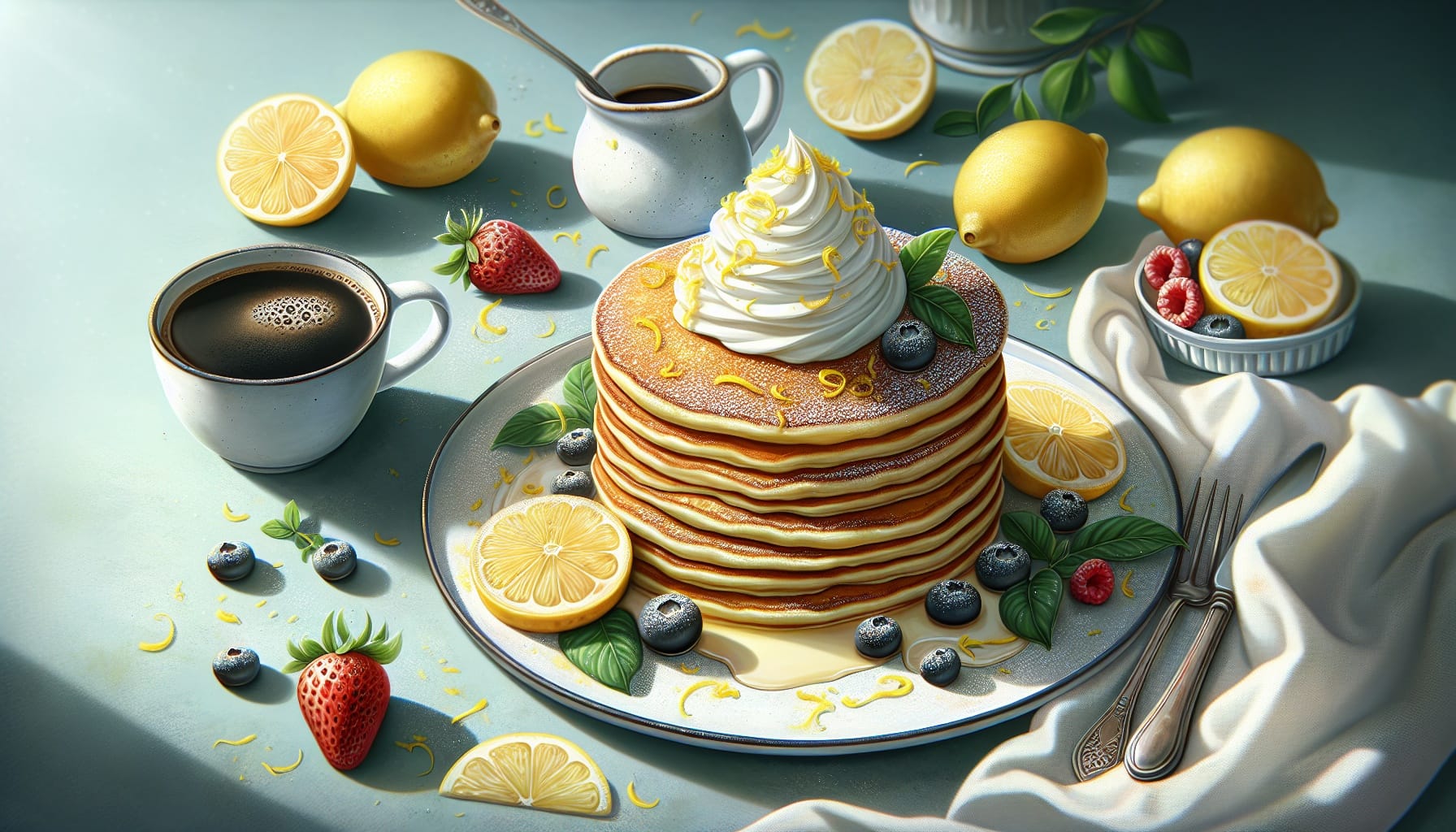 Simple Fluffy Ricotta Lemon Pancakes - A delicious recipe by DigiDish