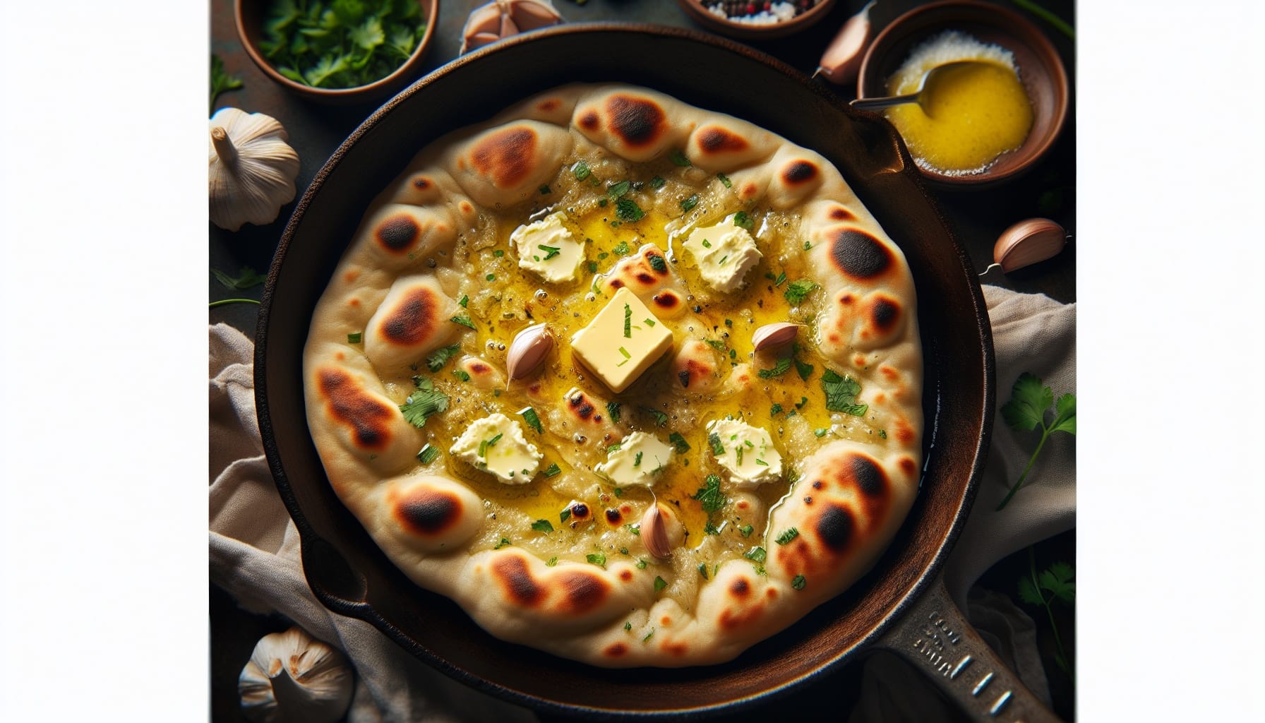 Simple Homemade Buttery Garlic Naan Bread - A delicious recipe by DigiDish