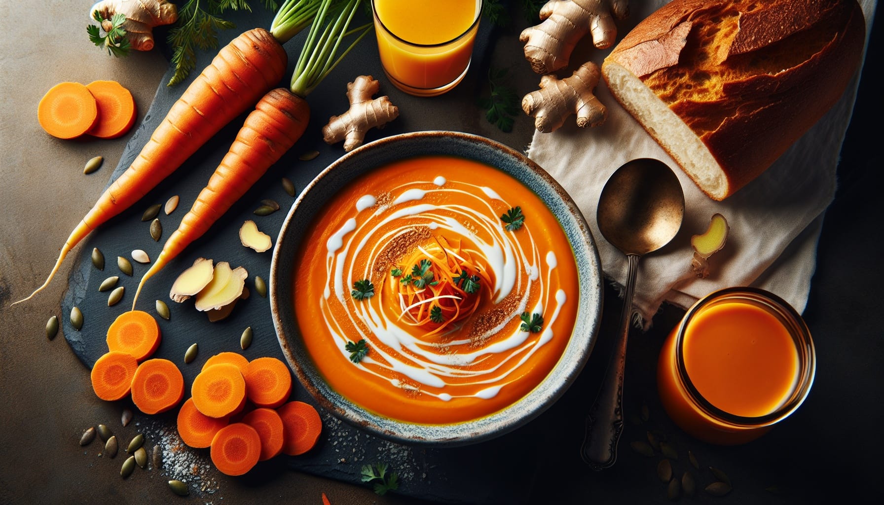 Simple Homemade Carrot Ginger Bisque Soup - A delicious recipe by DigiDish
