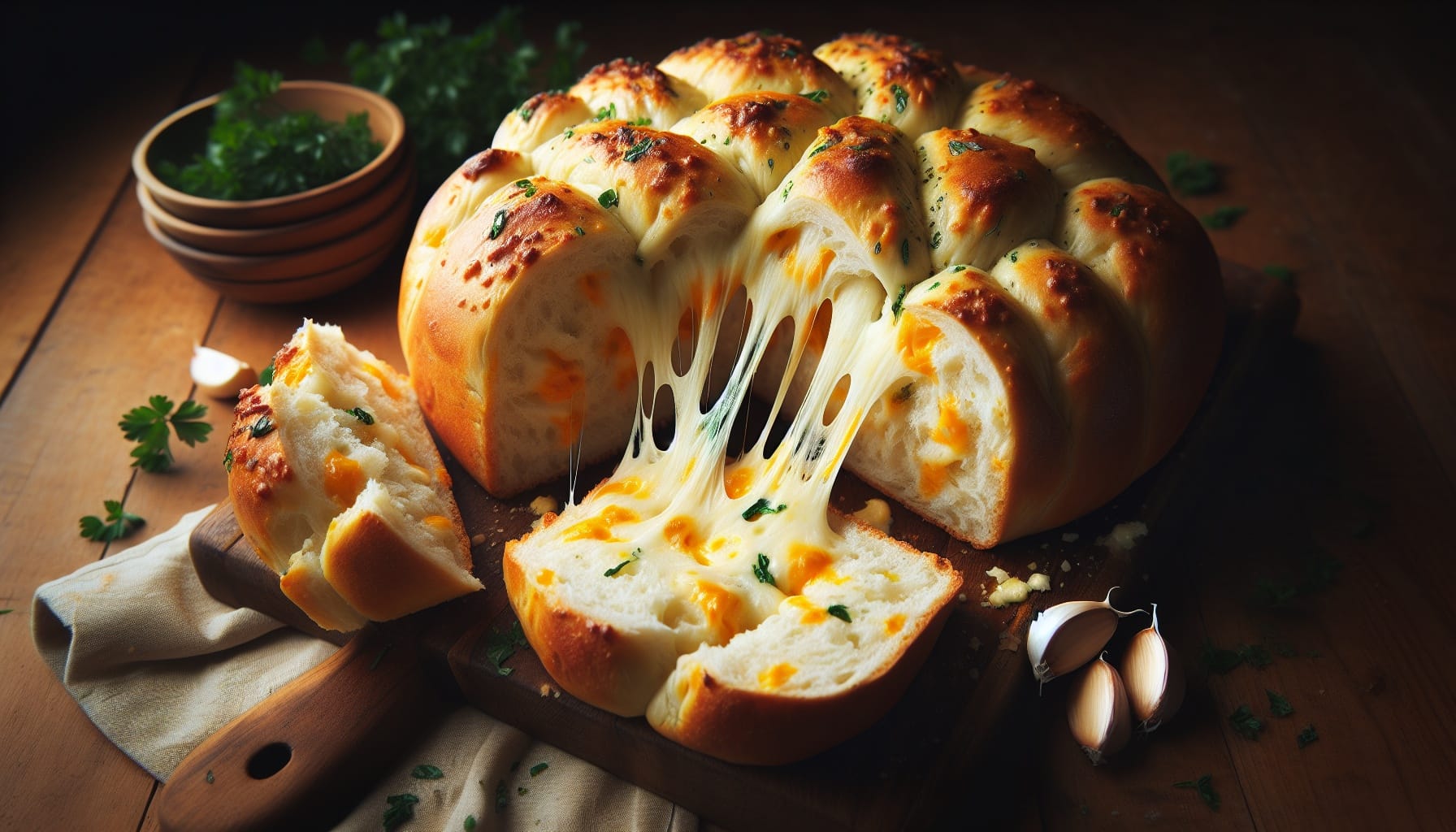 Simple Homemade Cheesy Garlic Pull Apart Bread - A delicious recipe by DigiDish
