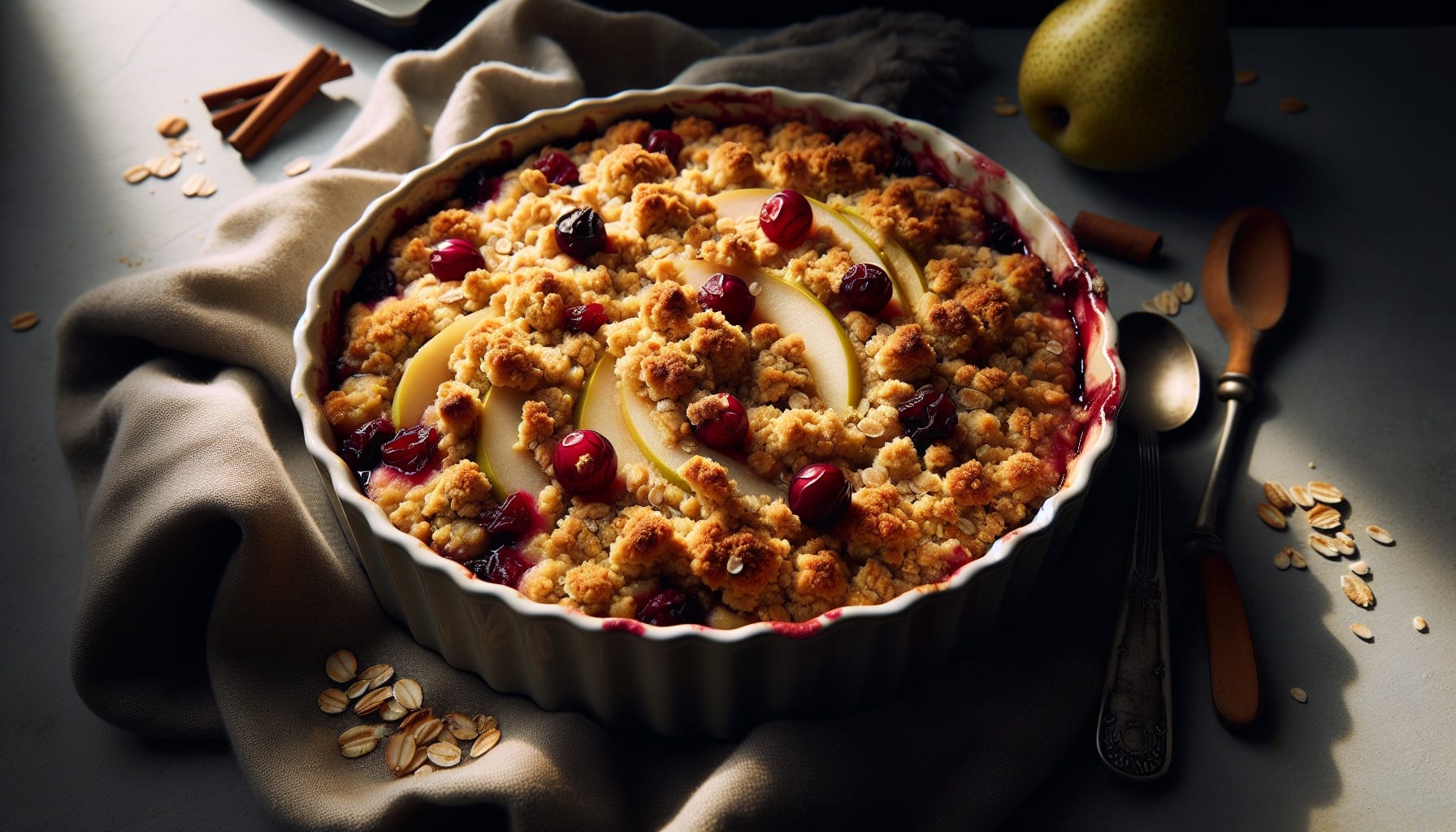 Simple Homemade Cranberry Pear Crumble - A delicious recipe by DigiDish