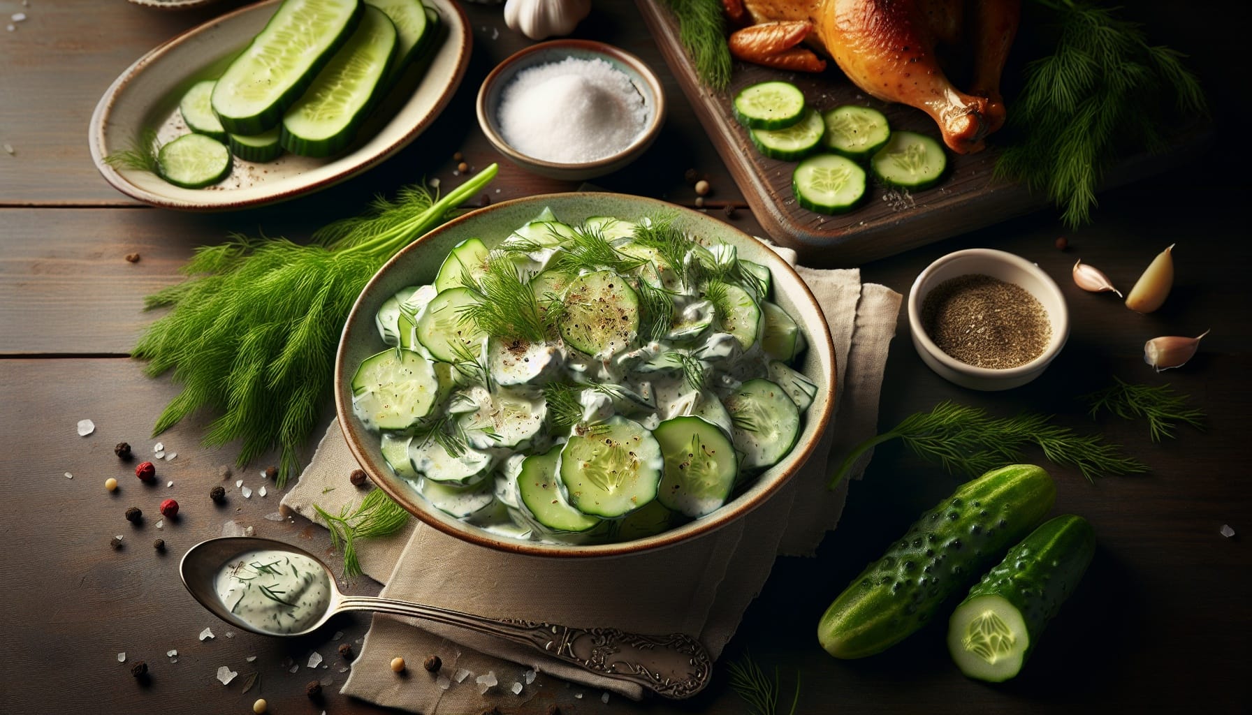 Simple Homemade Creamy Dill Cucumber Salad - A delicious recipe by DigiDish