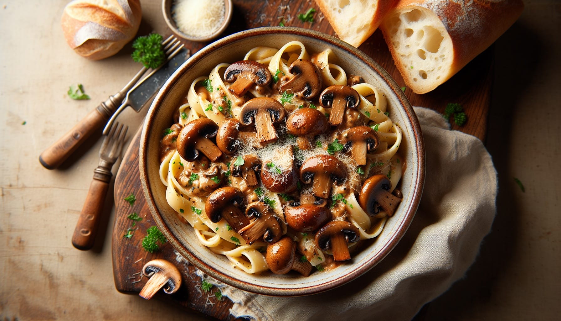 Simple Homemade Creamy Garlic Mushroom Pasta - A delicious recipe by DigiDish