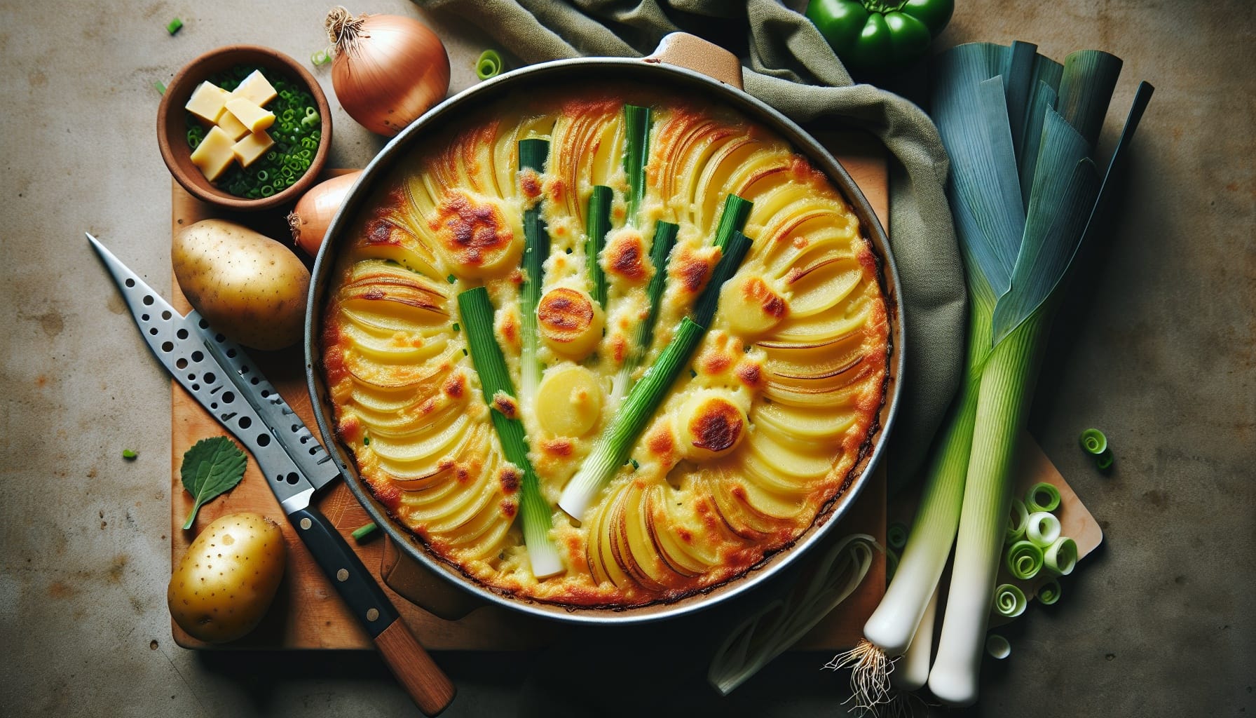 Simple Homemade Creamy Leek and Potato Gratin - A delicious recipe by DigiDish