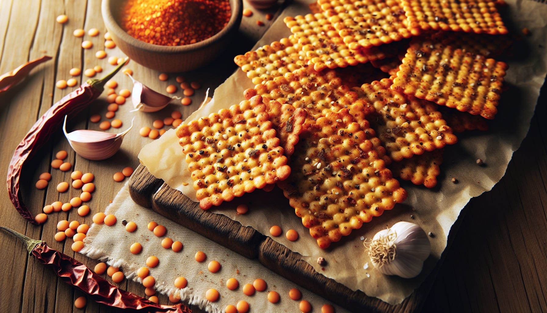 Simple Homemade Crispy Red Lentil Crackers - A delicious recipe by DigiDish