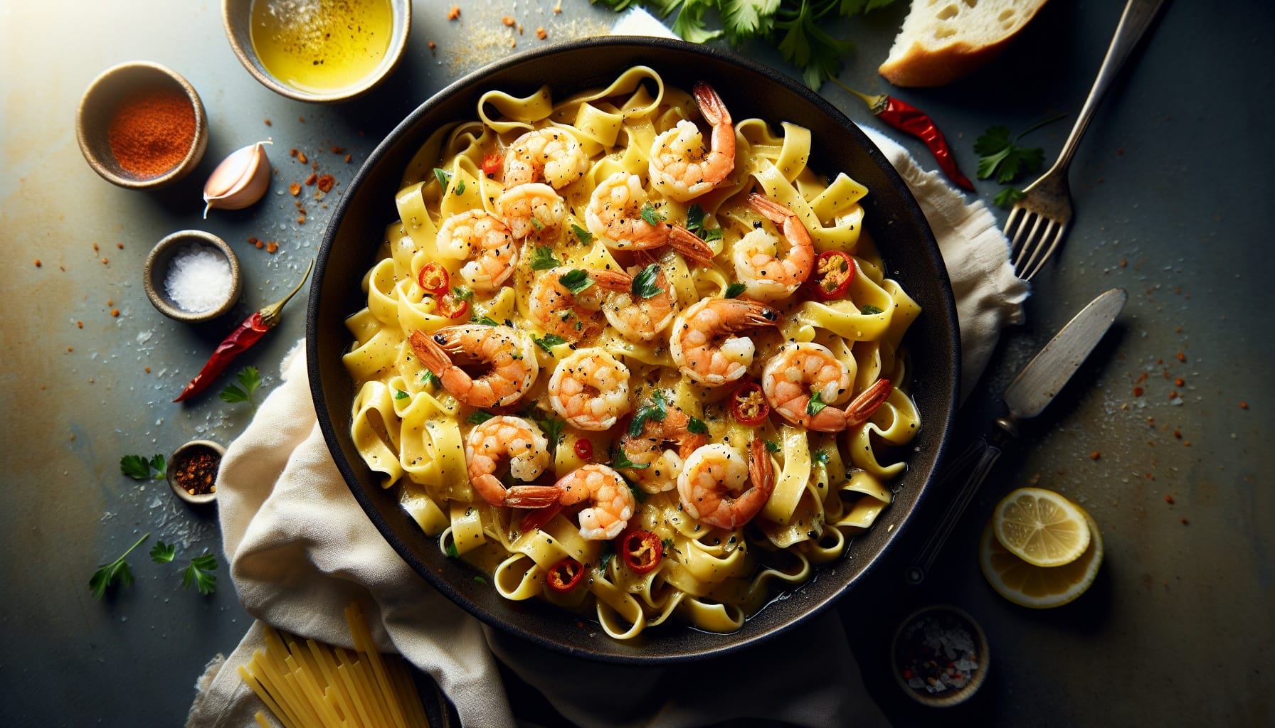 Simple Homemade Garlic Butter Shrimp Pasta - A delicious recipe by DigiDish