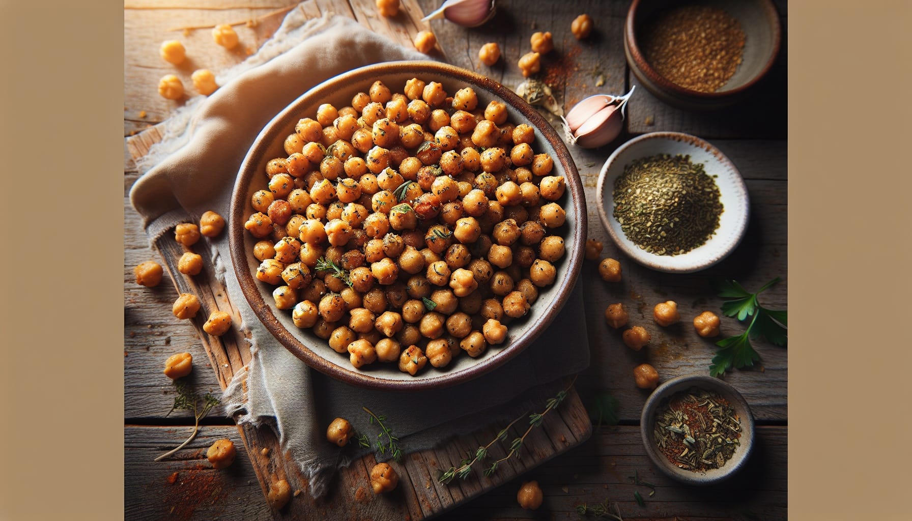 Simple Homemade Garlic Herb Roasted Chickpeas - A delicious recipe by DigiDish