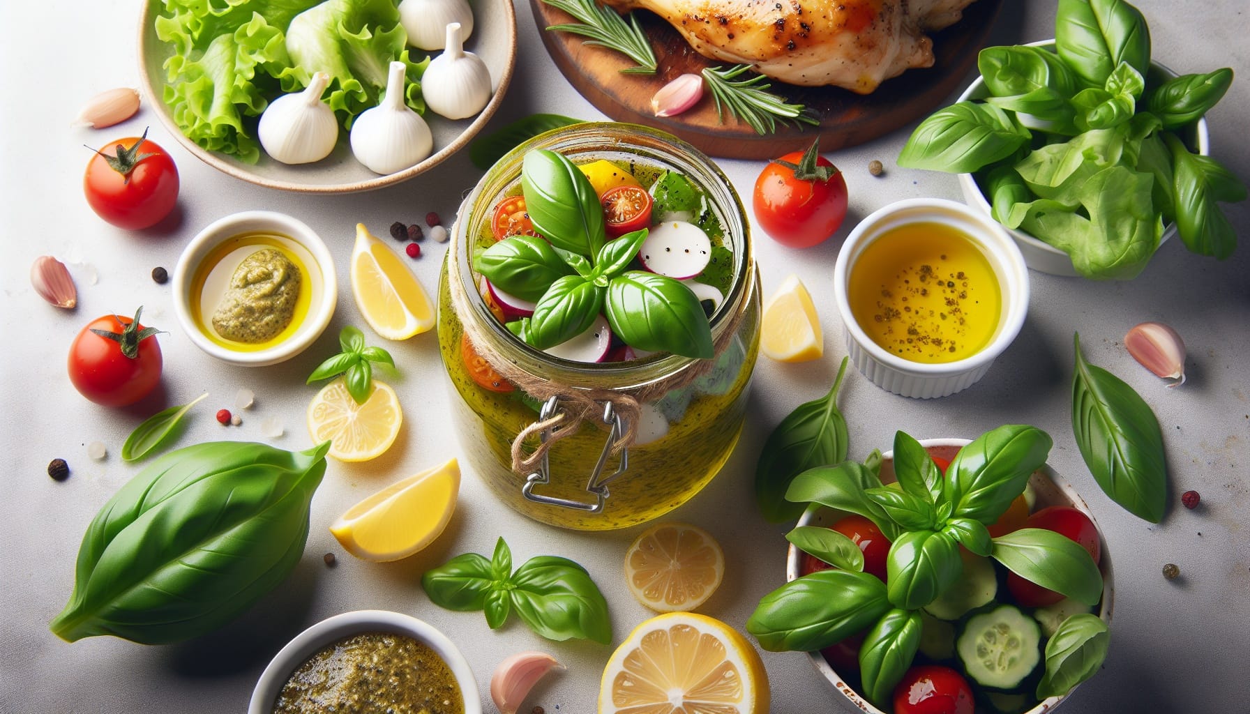 Simple Homemade Lemon Basil Vinaigrette - A delicious recipe by DigiDish