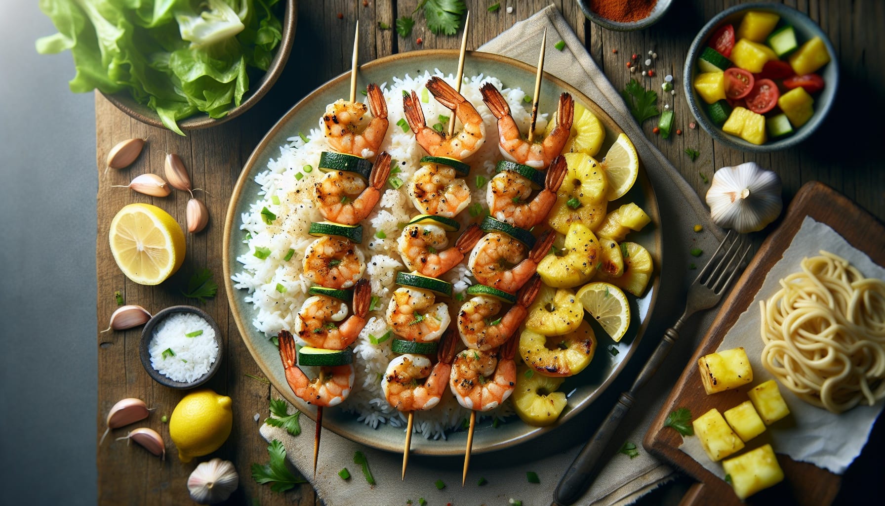 Simple Homemade Lemon Garlic Shrimp Skewers - A delicious recipe by DigiDish