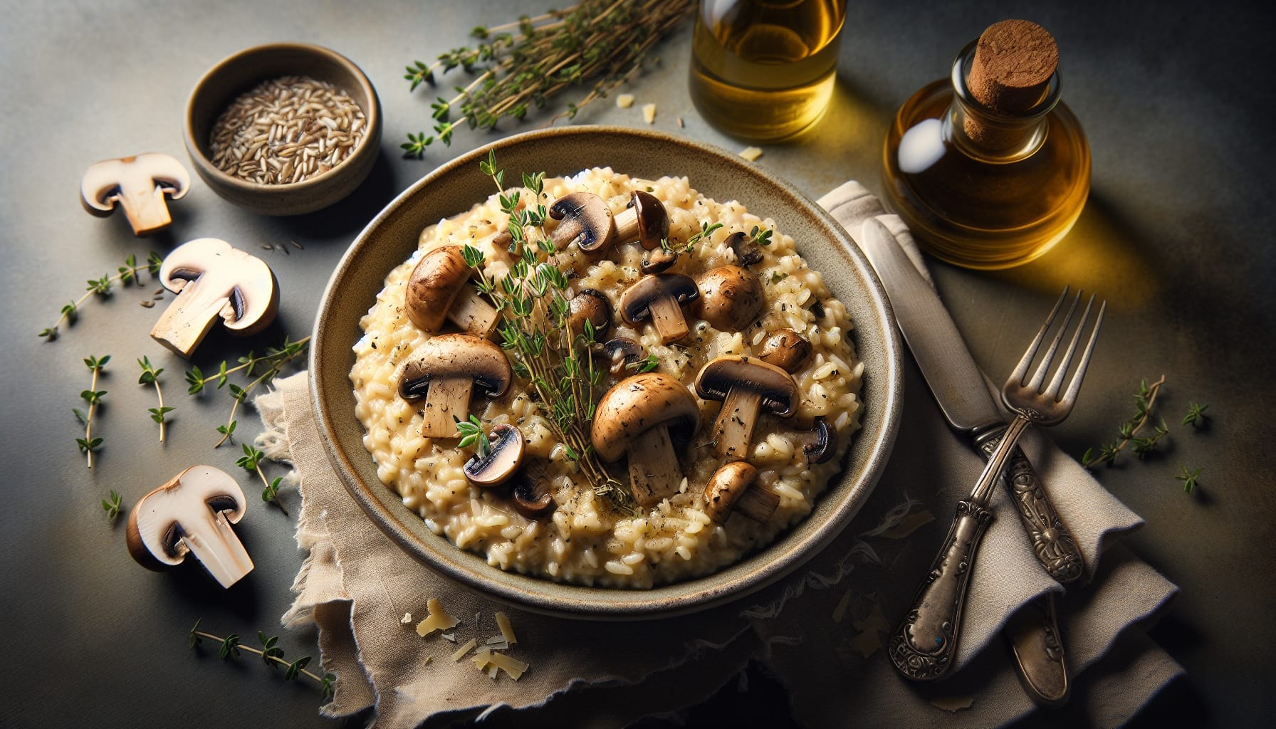 Simple Homemade Mushroom and Thyme Risotto - A delicious recipe by DigiDish