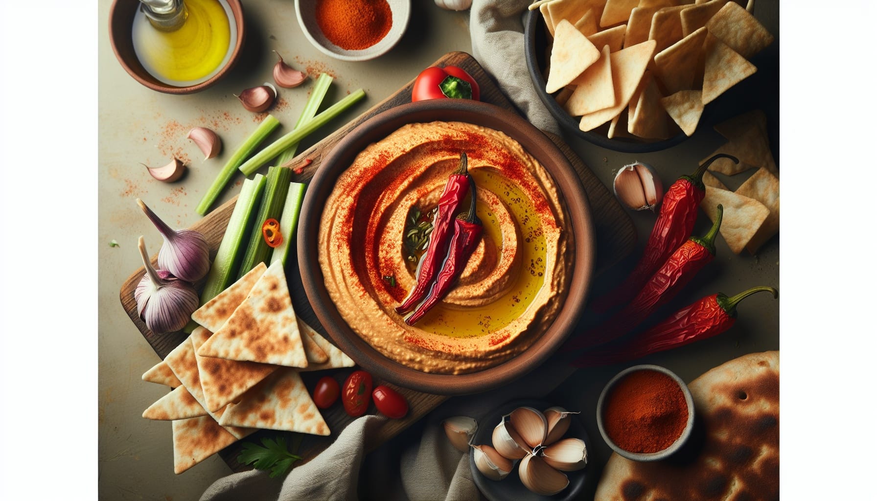 Simple Homemade Roasted Red Pepper Hummus - A delicious recipe by DigiDish