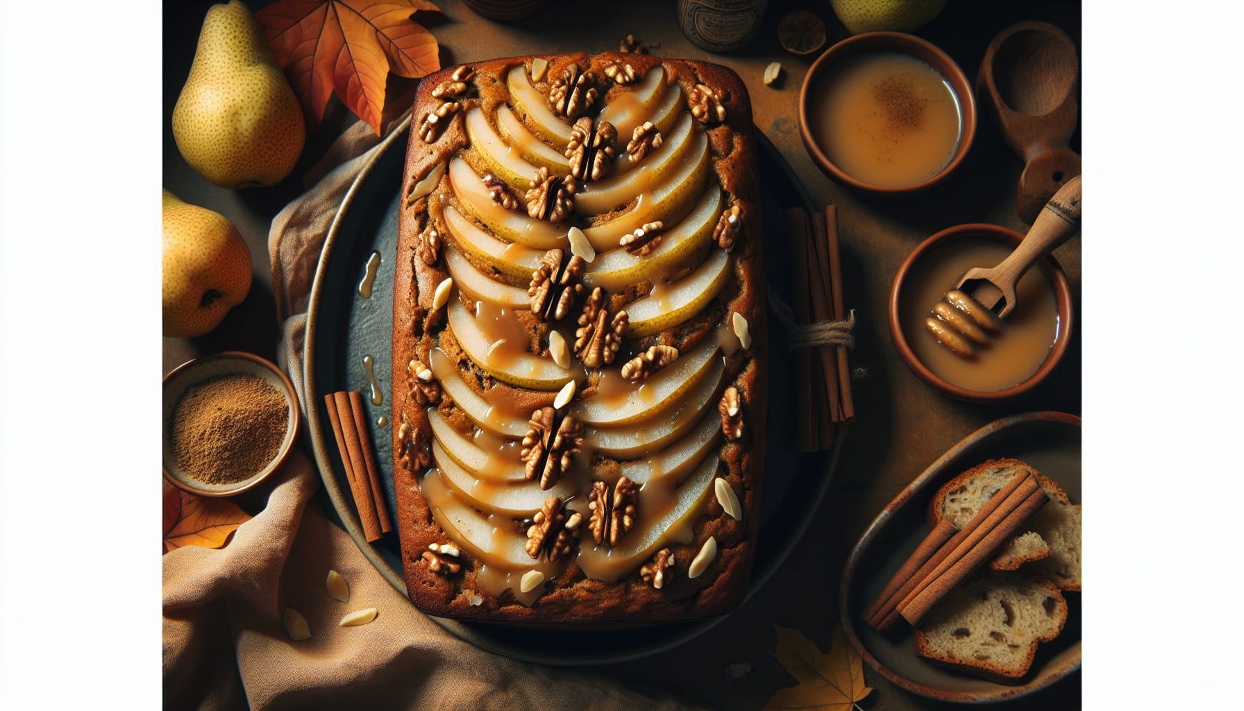 Spiced Pear Chai Bread with Maple Walnut Glaze - A delicious recipe by DigiDish