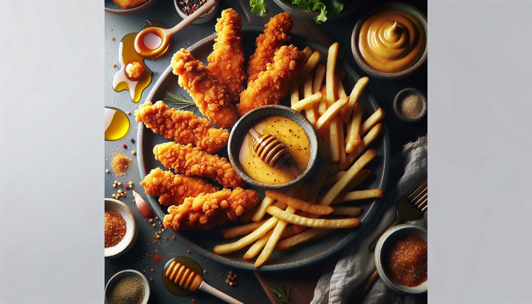Simple Homemade Crispy Chicken Tenders with Honey Dijon Dipping Sauce - A delicious recipe by DigiDish