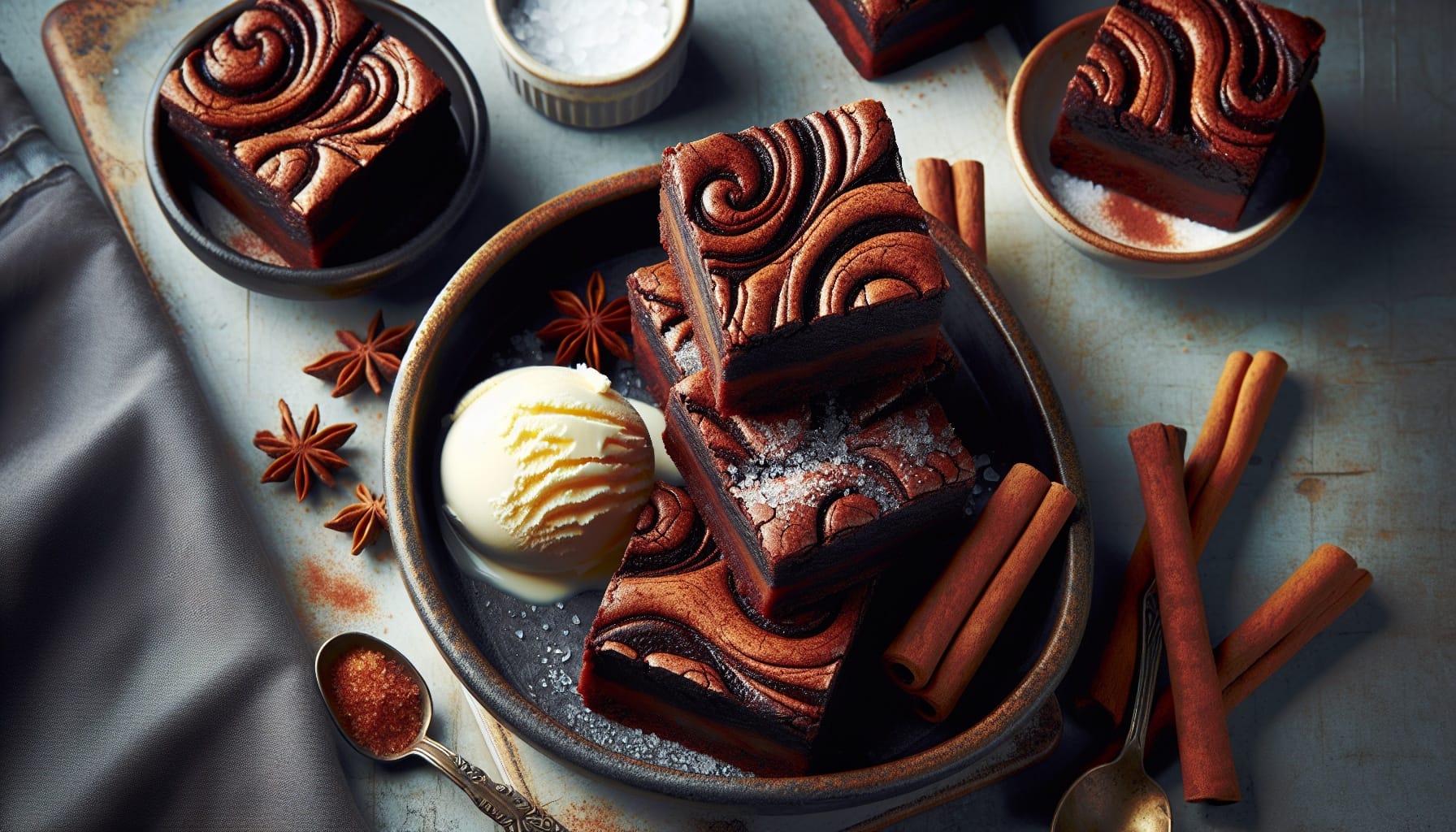 Mexican Hot Chocolate Brownies with Cinnamon Spice Swirl - A delicious recipe by DigiDish