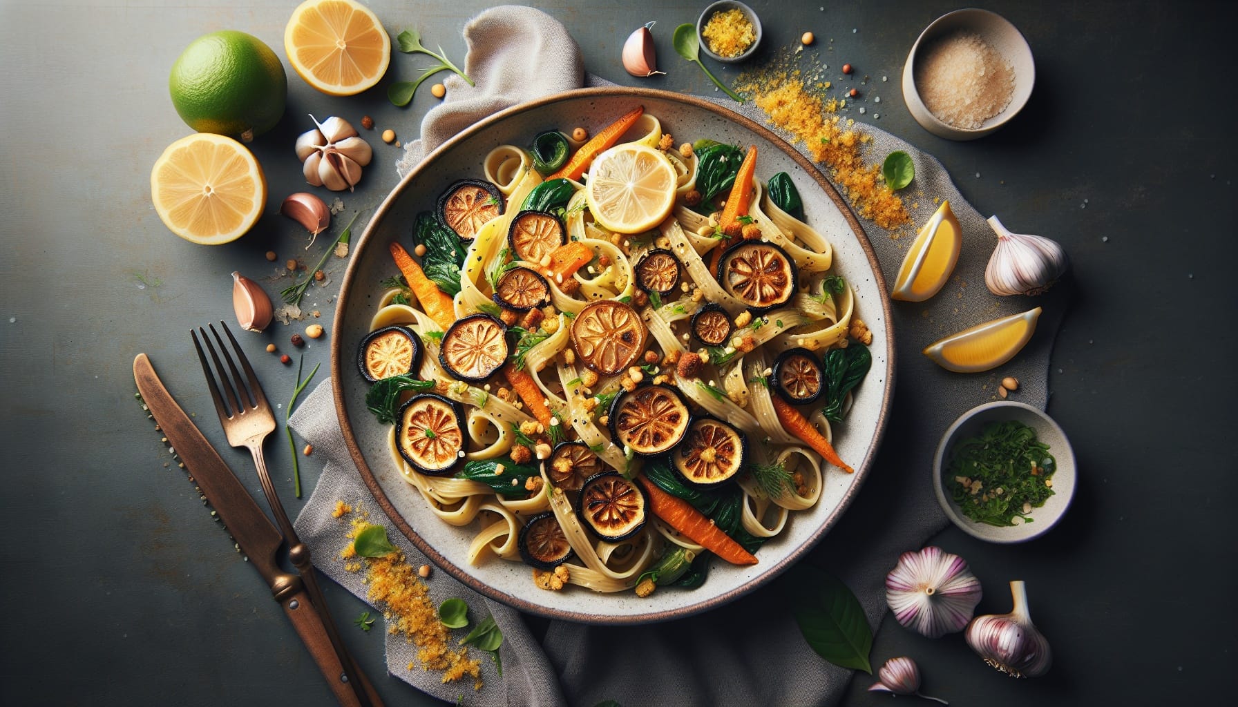 Creamy Roasted Garlic and Parsnip Pasta with Lemon Herb Breadcrumbs - A delicious recipe by DigiDish
