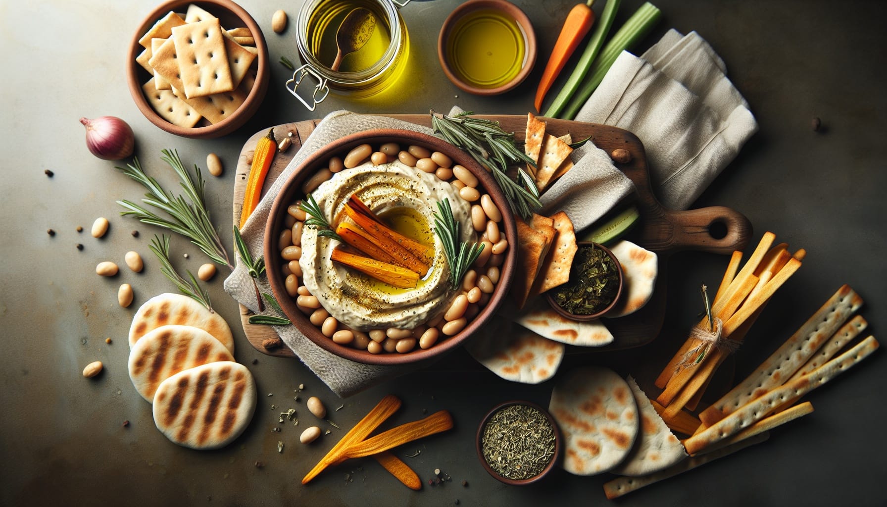 Creamy Roasted Parsnip and White Bean Dip with Herb Olive Oil - A delicious recipe by DigiDish