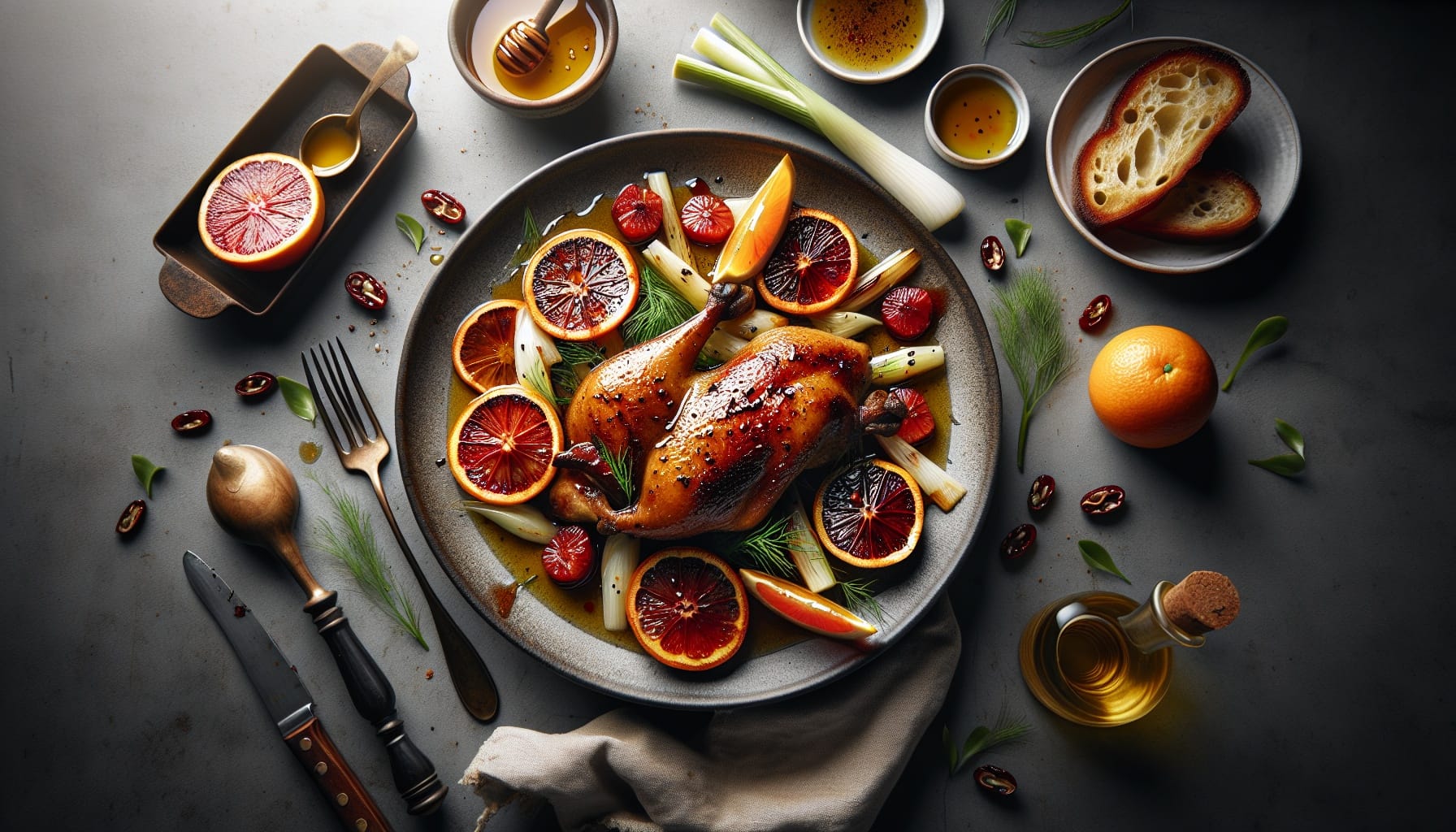 Honey Glazed Duck with Blood Orange and Fennel Salad - A delicious recipe by DigiDish