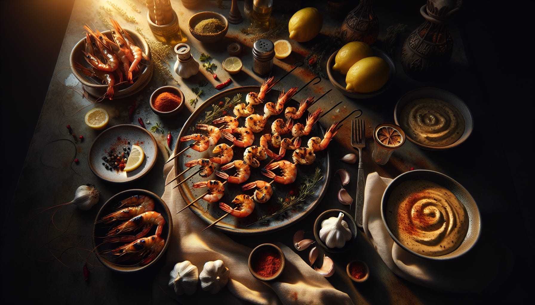 Smoky Paprika Shrimp Skewers with Garlic Lemon Aioli - A delicious recipe by DigiDish