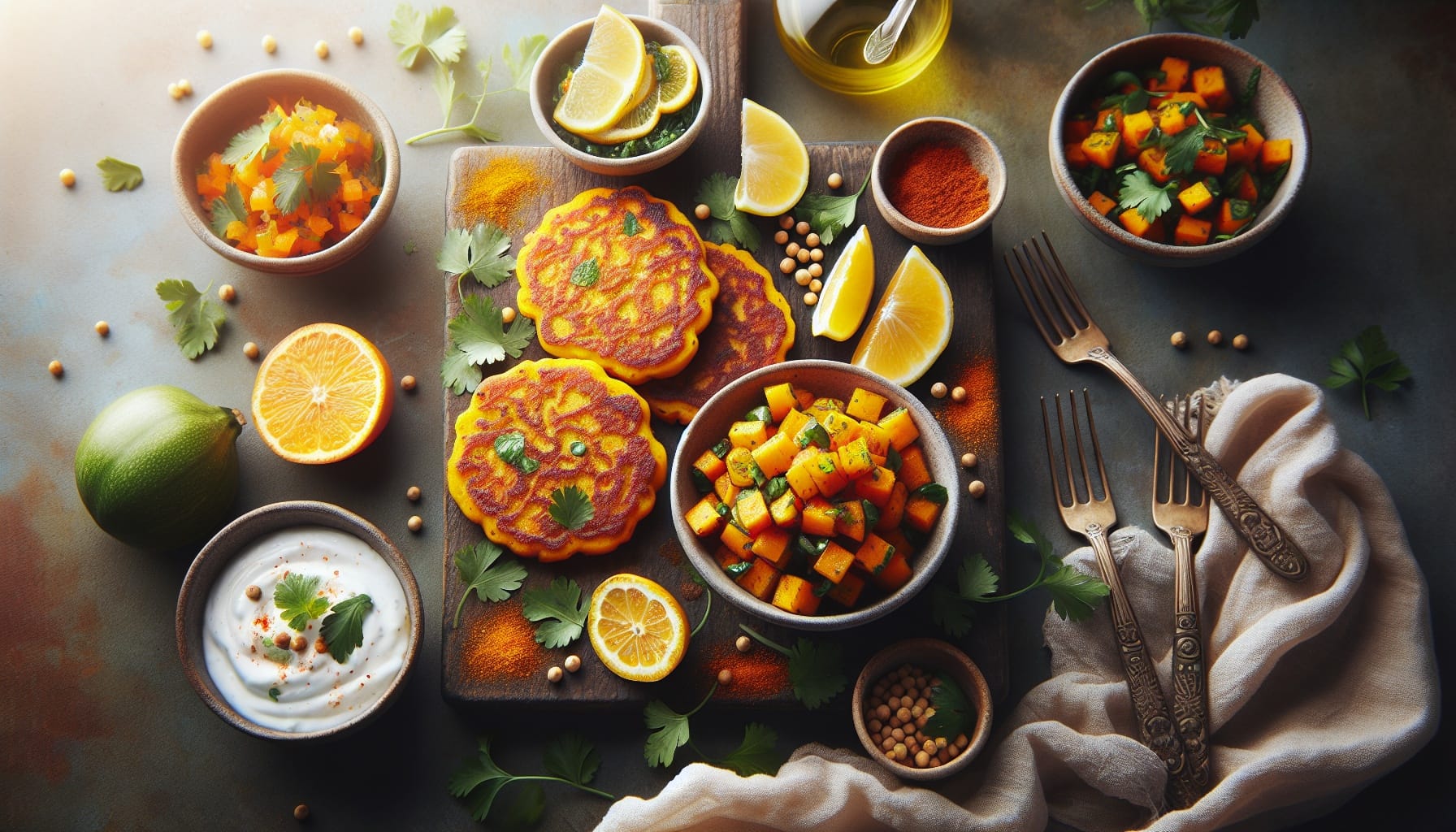 Spiced Butternut Squash Fritters with Citrus Herb Salsa - A delicious recipe by DigiDish
