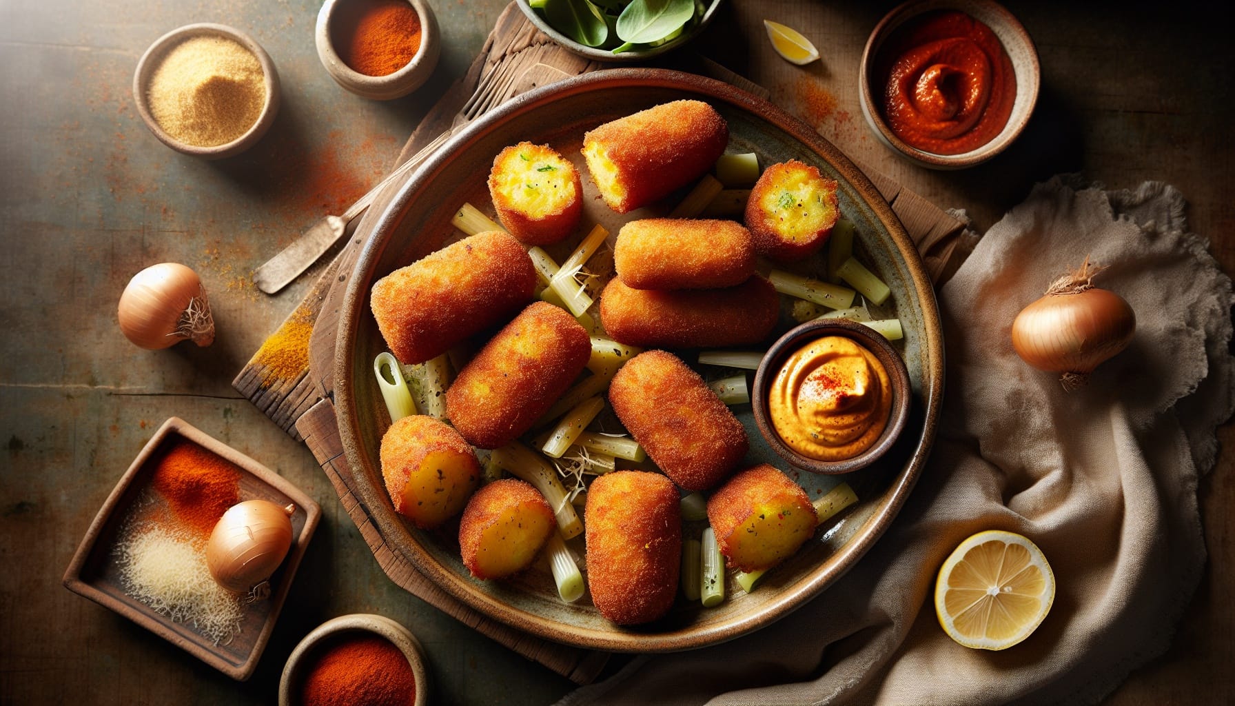 Golden Potato and Leek Croquettes with Smoky Paprika Aioli - A delicious recipe by DigiDish