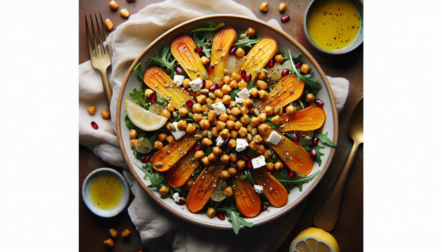 Honey Roasted Parsnip and Chickpea Salad with Lemon Tahini Dressing - A delicious recipe by DigiDish