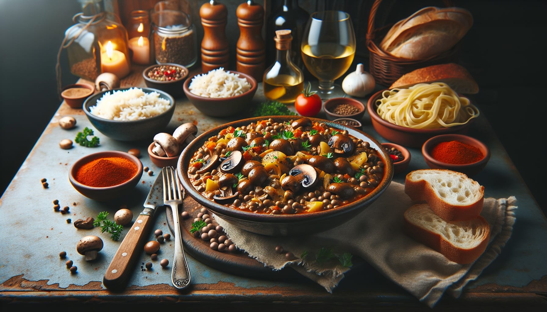 Hearty Lentil Mushroom Stroganoff with Fresh Parsley and Paprika - A delicious recipe by DigiDish