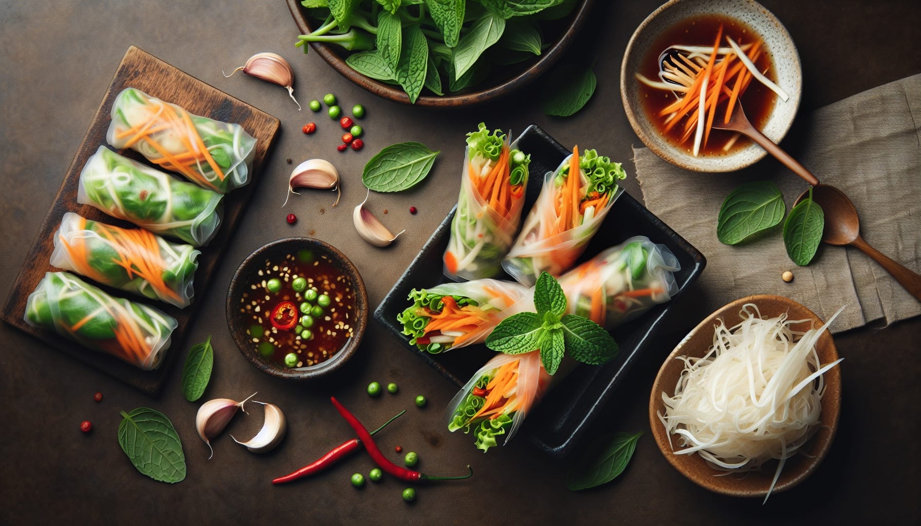 Green Papaya Salad Rolls with Spicy Tamarind Dipping Sauce - A delicious recipe by DigiDish