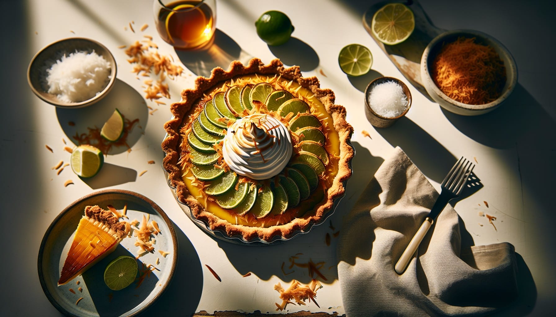 Toasted Coconut and Lime Pie with Rum Vanilla Cream - A delicious recipe by DigiDish