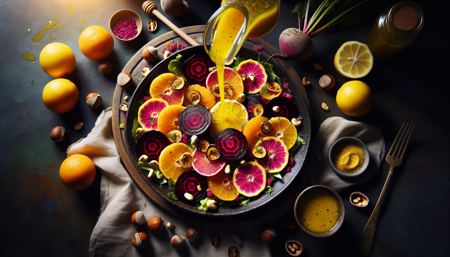 Golden Beet and Citrus Salad with Toasted Hazelnuts and Tarragon Dressing - A delicious recipe by DigiDish