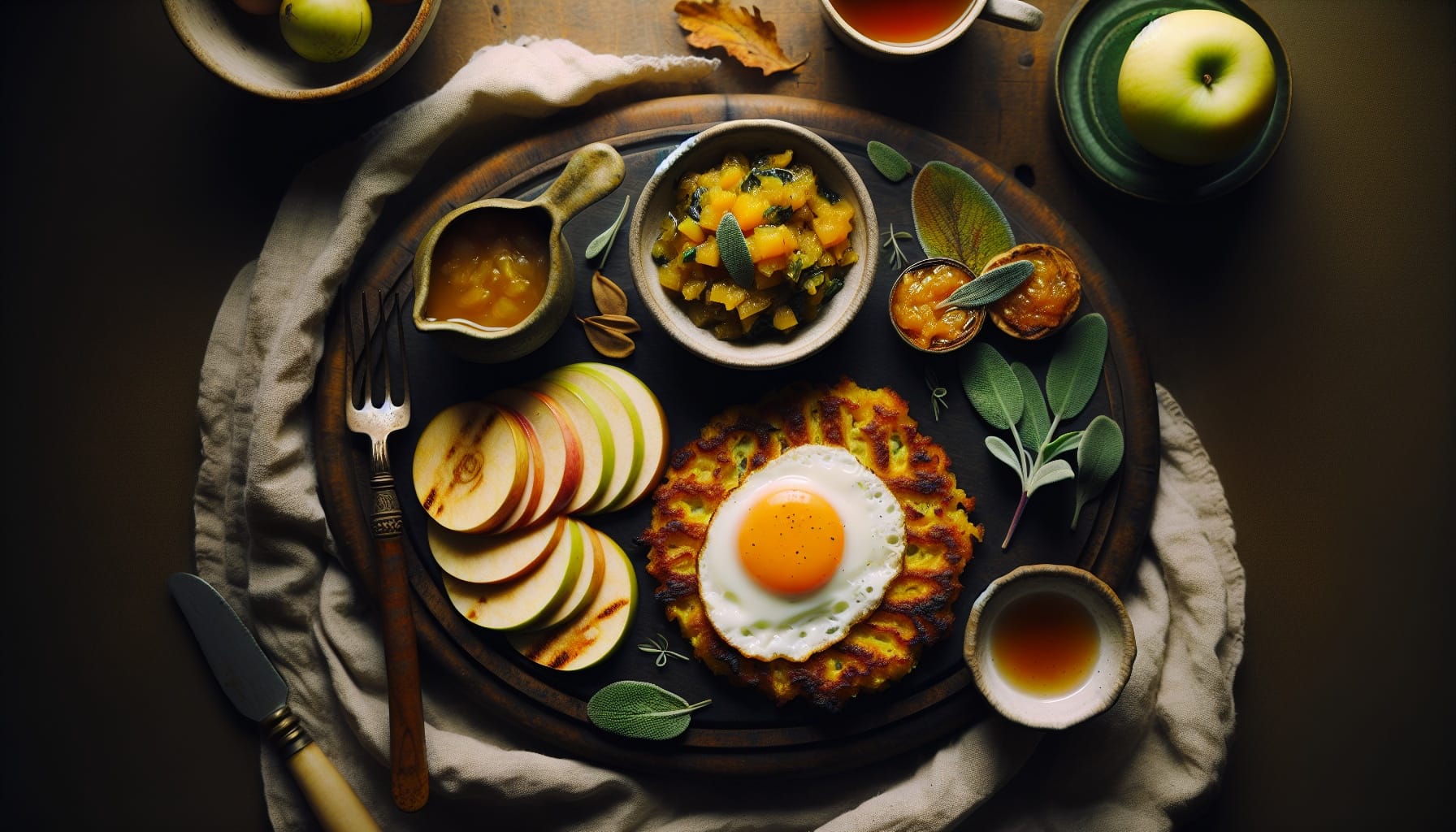 Spiced Butternut Squash Rosti with Sage Apple Chutney - A delicious recipe by DigiDish