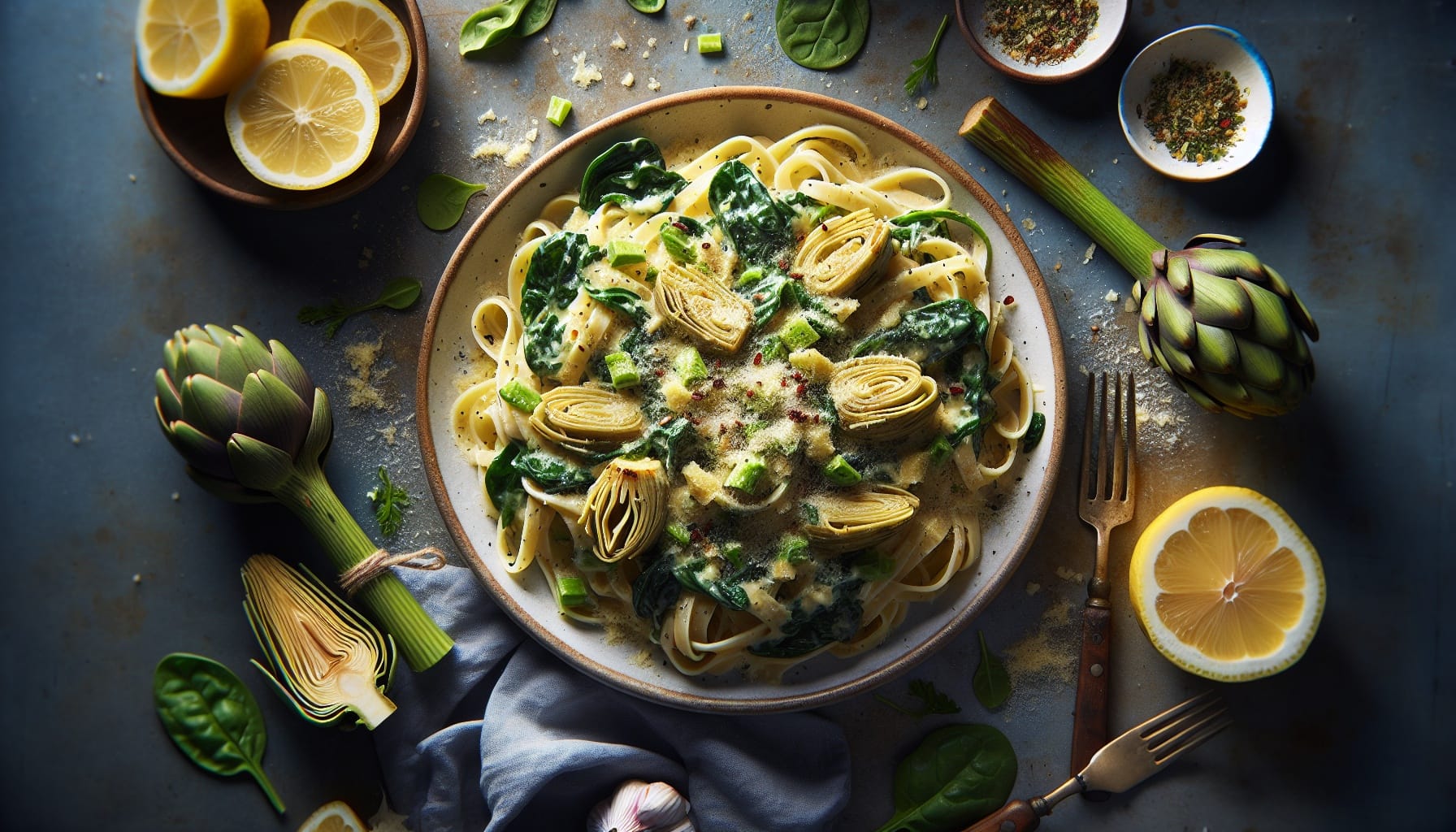 Creamy Artichoke and Spinach Dip Pasta with Lemon Herb Breadcrumbs - A delicious recipe by DigiDish