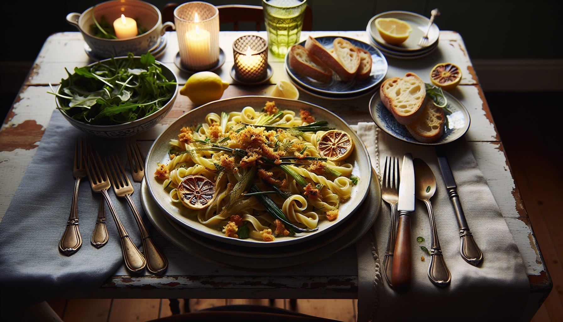 Roasted Fennel and Lemon Pasta with Crispy Breadcrumbs and Chive Oil - A delicious recipe by DigiDish