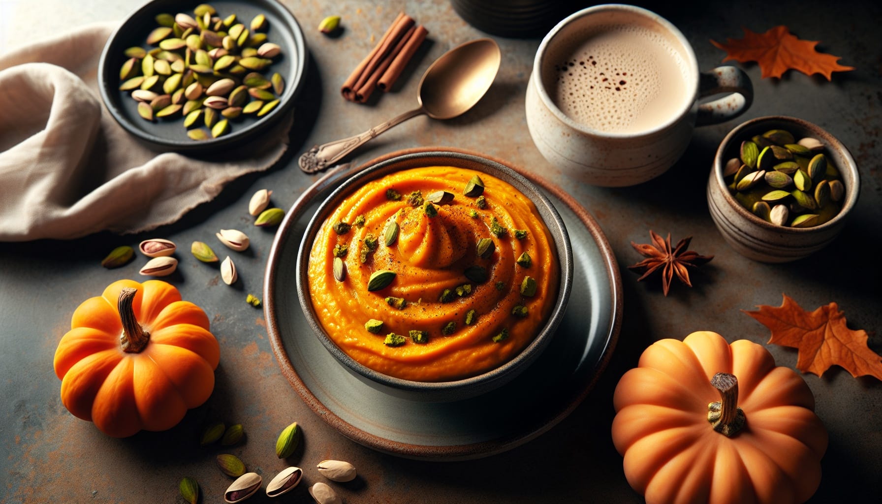 Cardamom Spiced Pumpkin Mousse with Pistachio Crunch - A delicious recipe by DigiDish