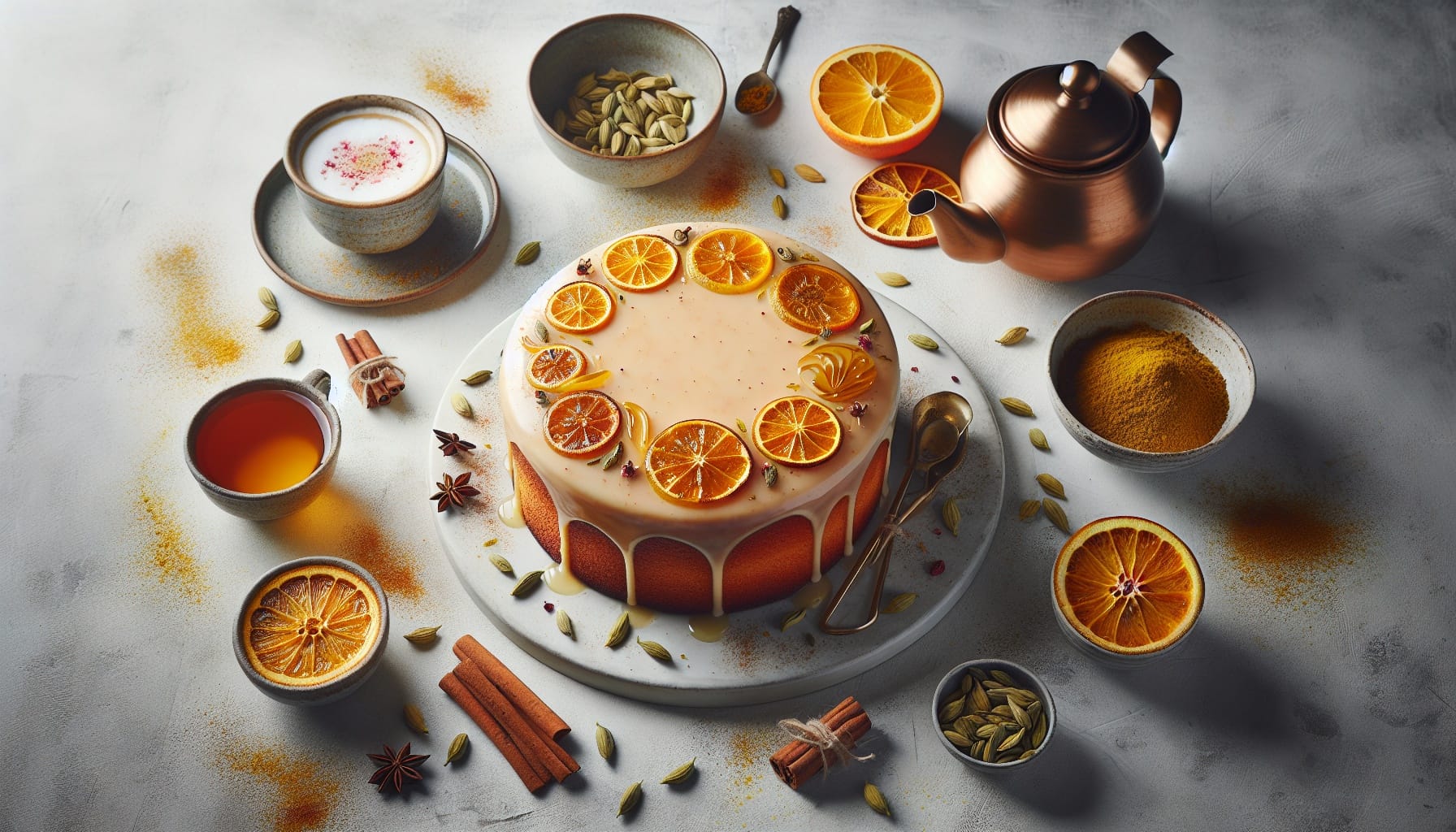 Spiced Orange Cardamom Cake with Honey Rose Glaze - A delicious recipe by DigiDish