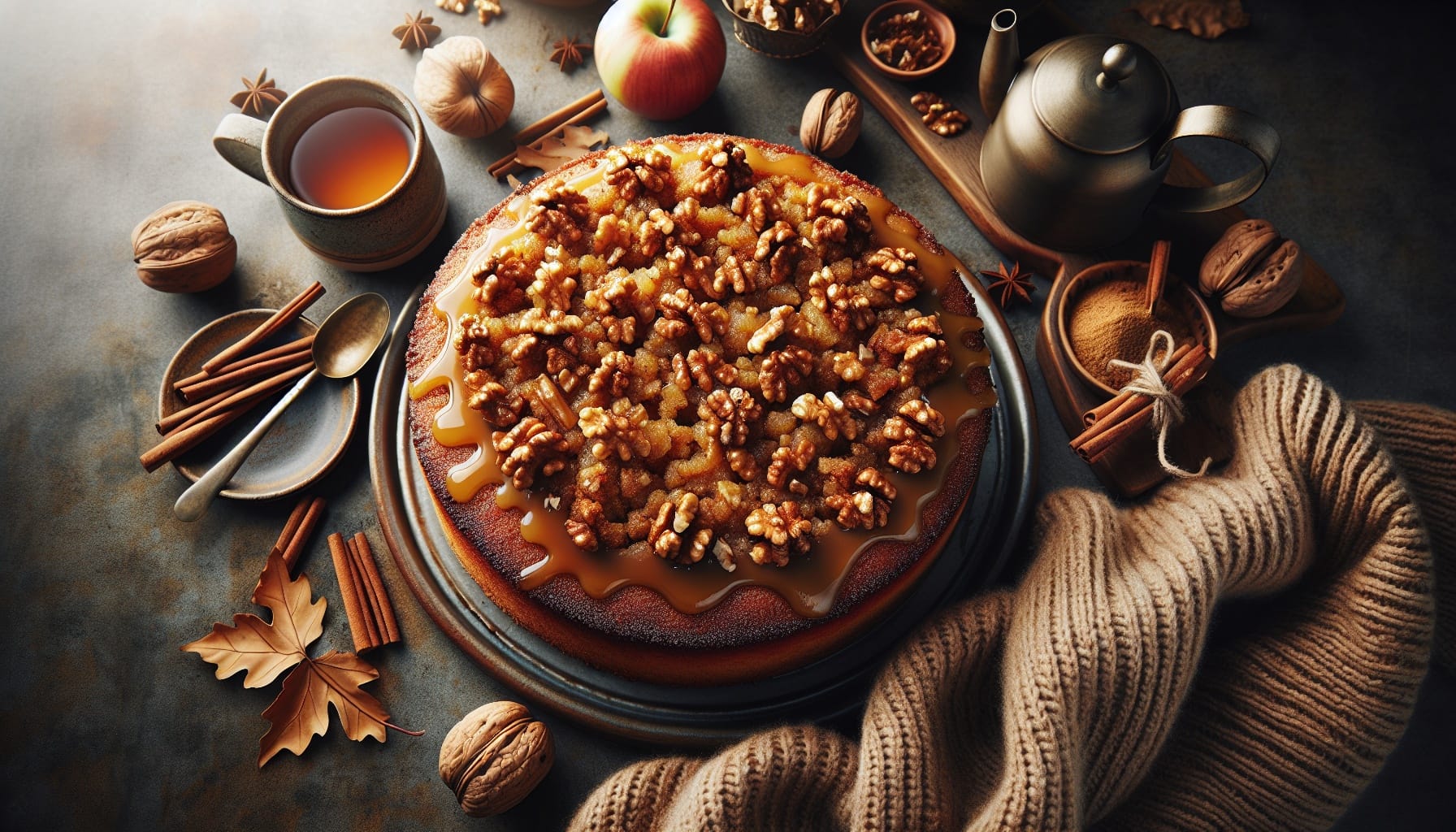 Spiced Maple Apple Cider Cake with Walnut Streusel - A delicious recipe by DigiDish