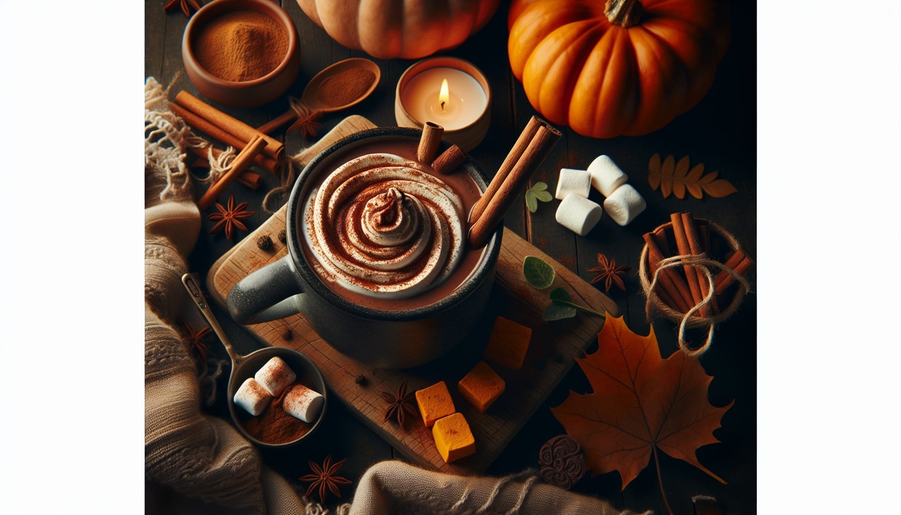 Spiced Pumpkin Hot Chocolate with Cinnamon Marshmallow Swirl - A delicious recipe by DigiDish